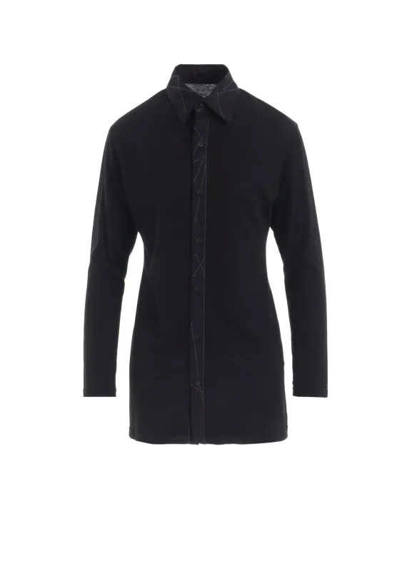 COTTON SINGLE JERSEY COLOR STITCHED BLOUSE A sold by Yohji Yamamoto