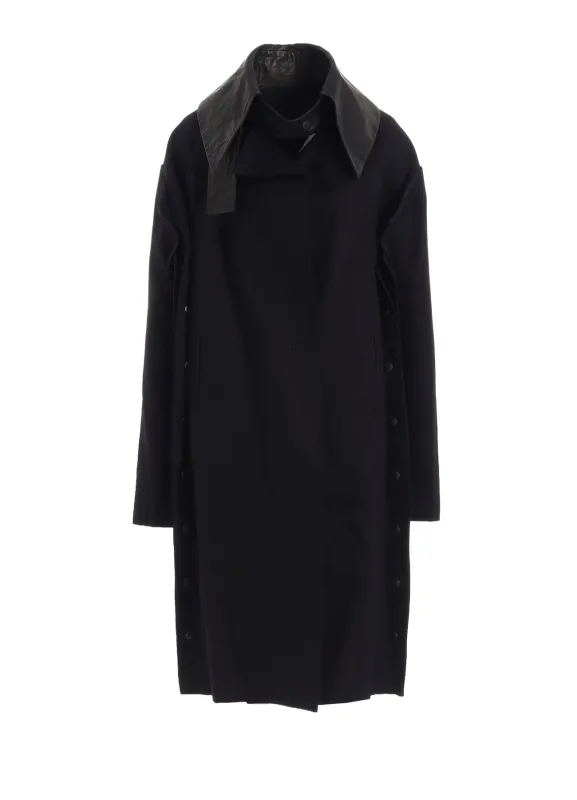 10OZ UNEVEN YARN DENIM A SNAP BUTTON BIG COAT sold by Yohji Yamamoto