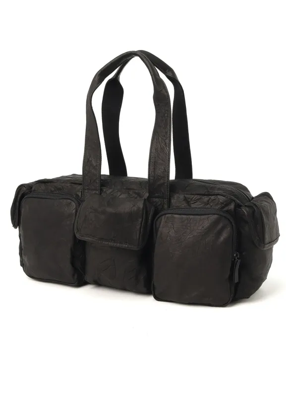 TWISTED SOFT LEATHER POCKET BOSTON BAG sold by Yohji Yamamoto