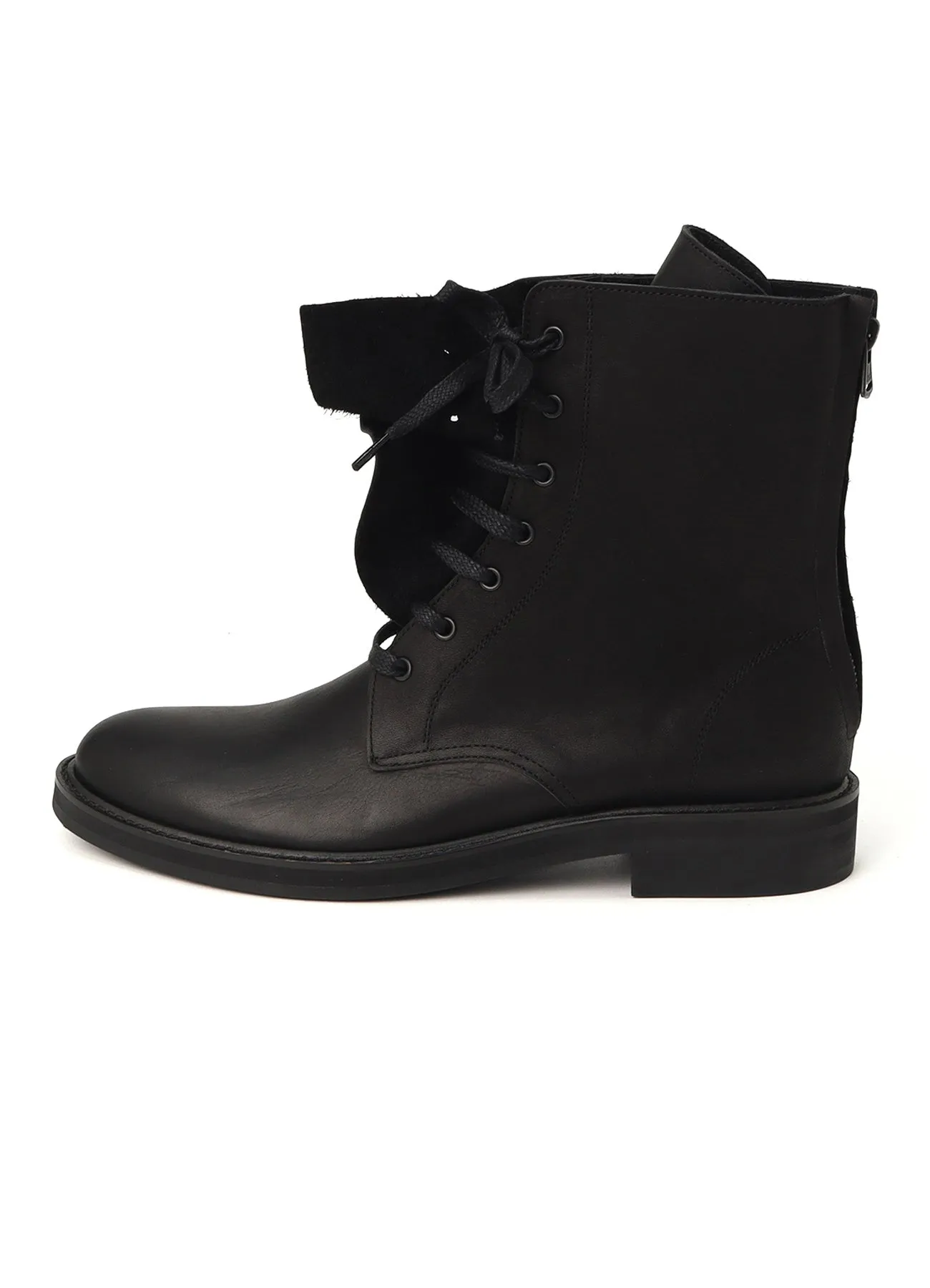 SEMI-MATTE LEATHER DRAPE BOOTS sold by Yohji Yamamoto product image thumbnail 3