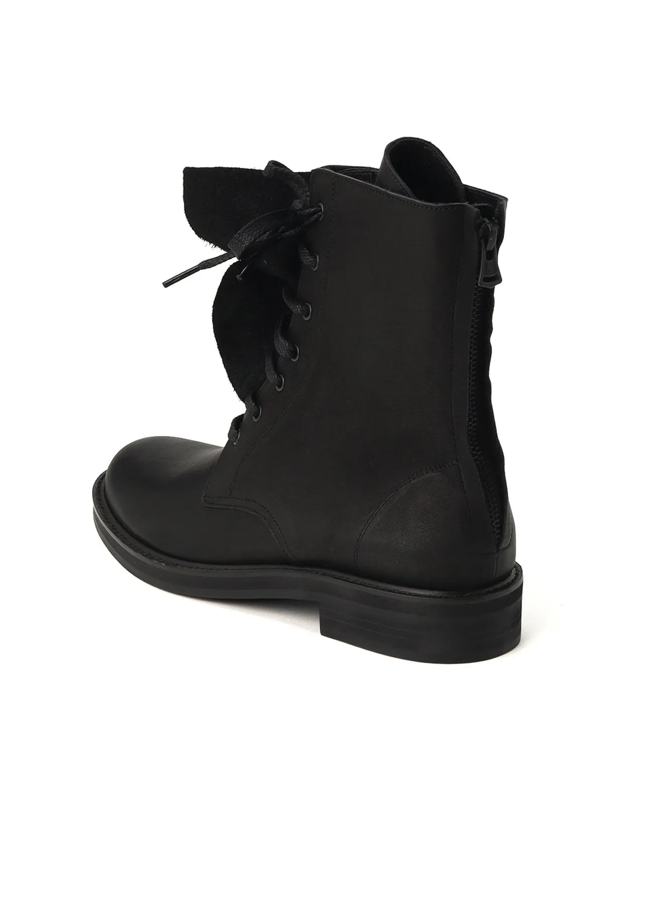 SEMI-MATTE LEATHER DRAPE BOOTS sold by Yohji Yamamoto product image thumbnail 4