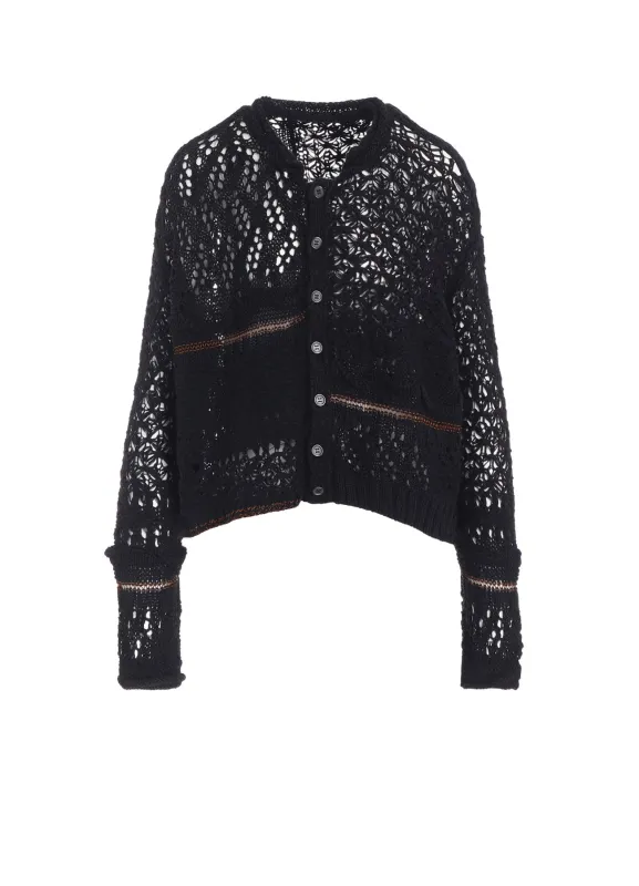 MIXED-MATERIAL CROPPED CARDIGAN sold by Yohji Yamamoto