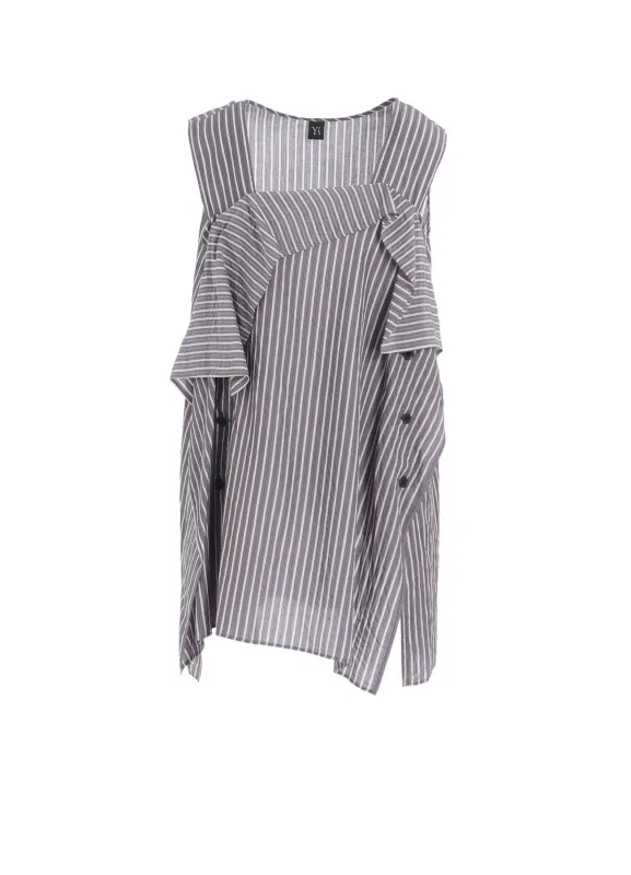 CELLULOSE STRIPE FLARE SLEEVELESS BLOUSE sold by Yohji Yamamoto