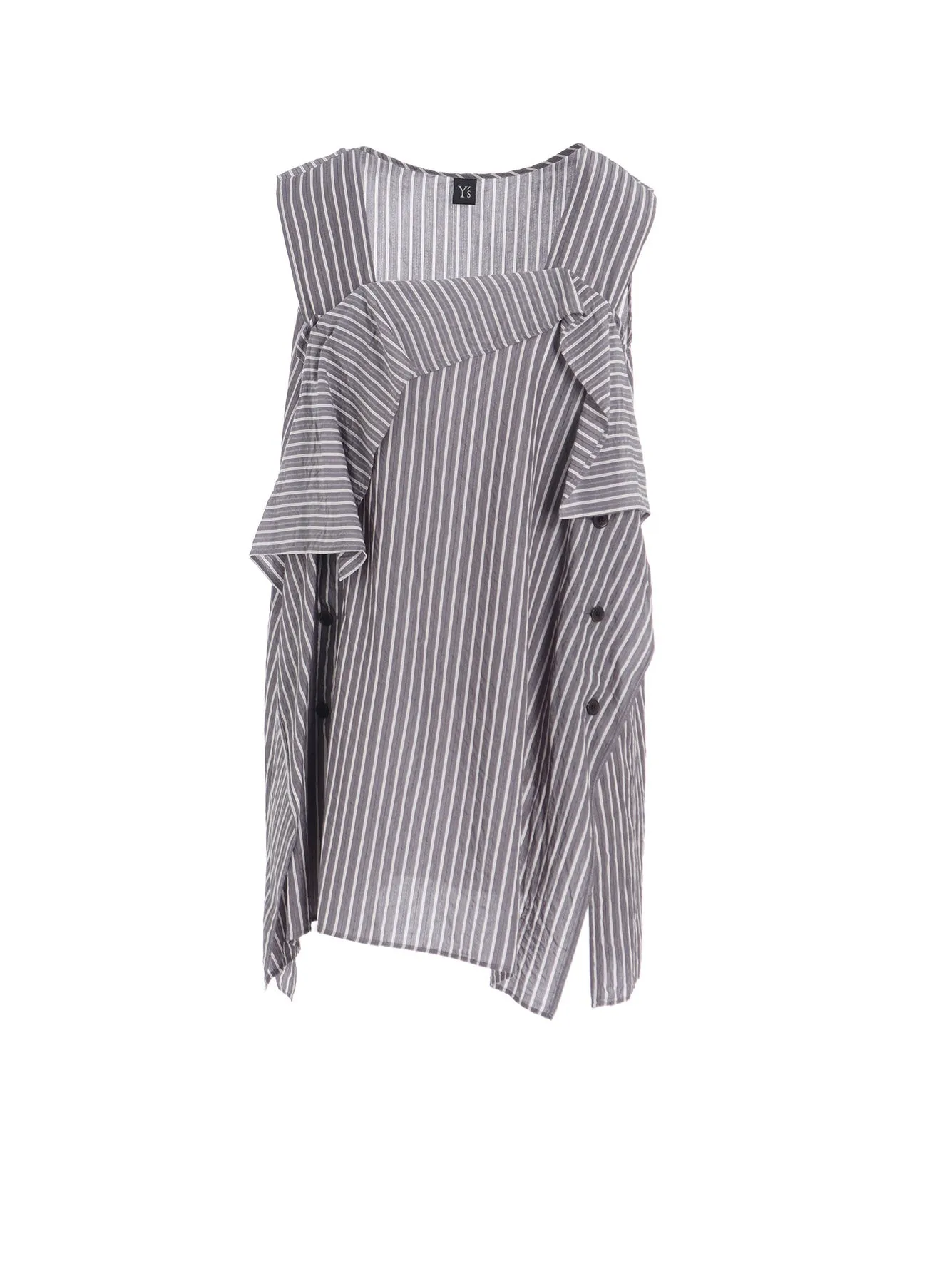CELLULOSE STRIPE FLARE SLEEVELESS BLOUSE sold by Yohji Yamamoto