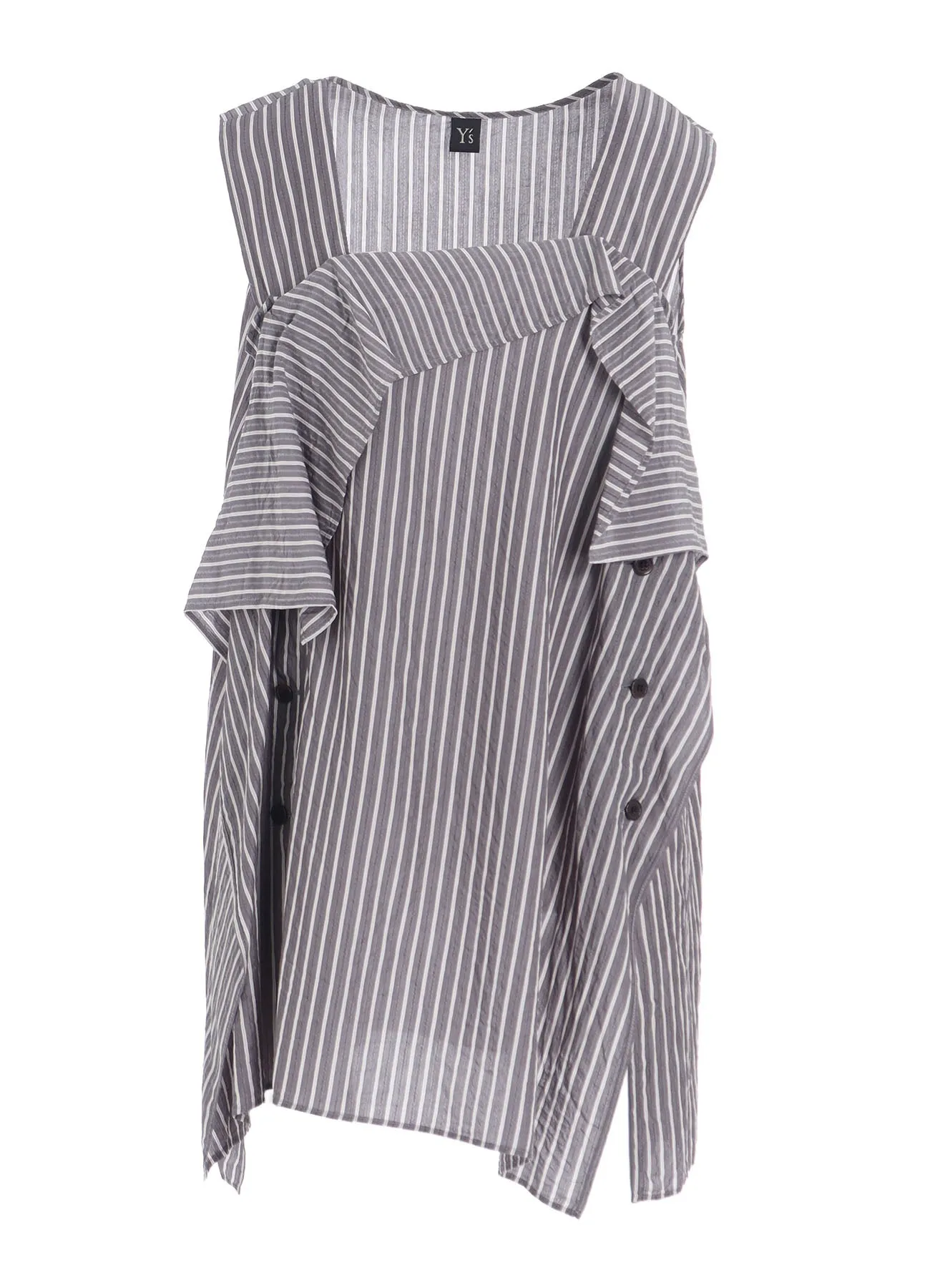 CELLULOSE STRIPE FLARE SLEEVELESS BLOUSE sold by Yohji Yamamoto product image thumbnail 2