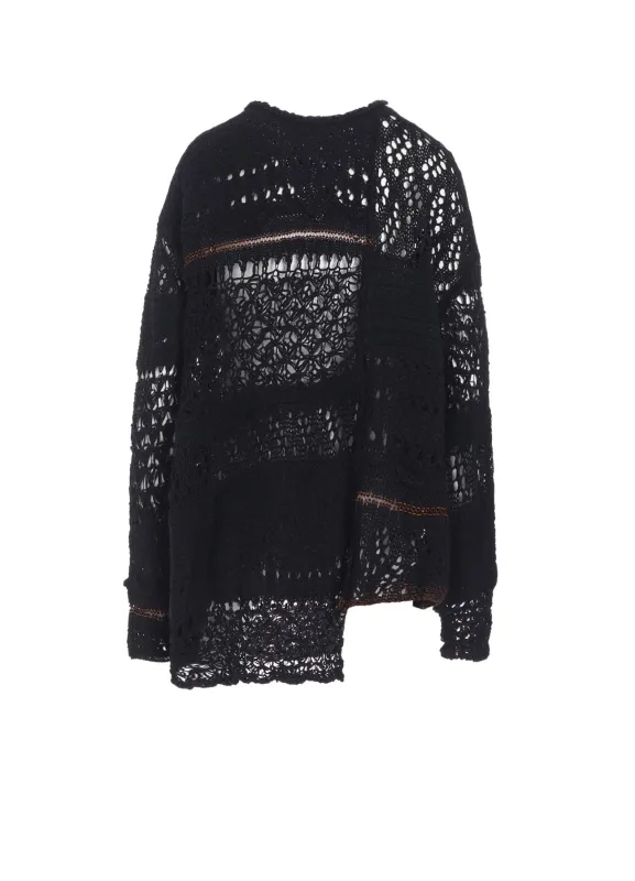 MIXED-MATERIAL LONG-SLEEVE PULLOVER sold by Yohji Yamamoto