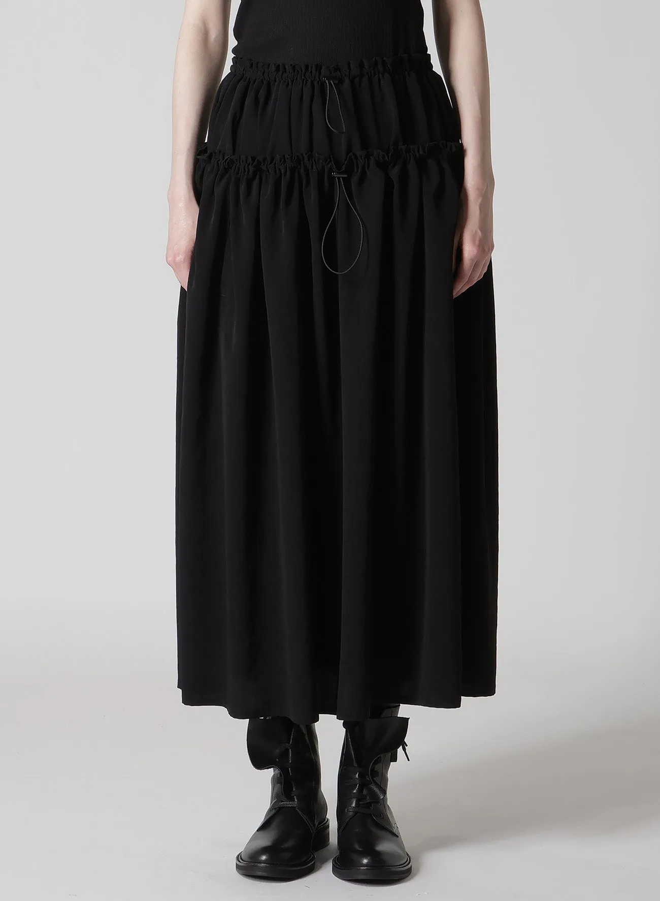 TA/PE CREPE DE CHINE DOUBLE GATHERED SKIRT sold by Yohji Yamamoto product image thumbnail 4