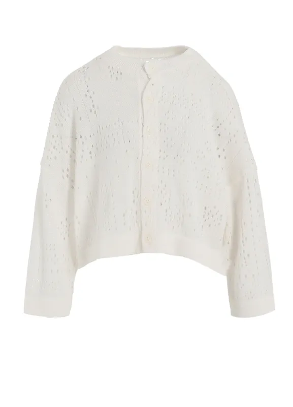 PATCHWORK LACE CROPPED CARDIGAN made by Yohji Yamamoto