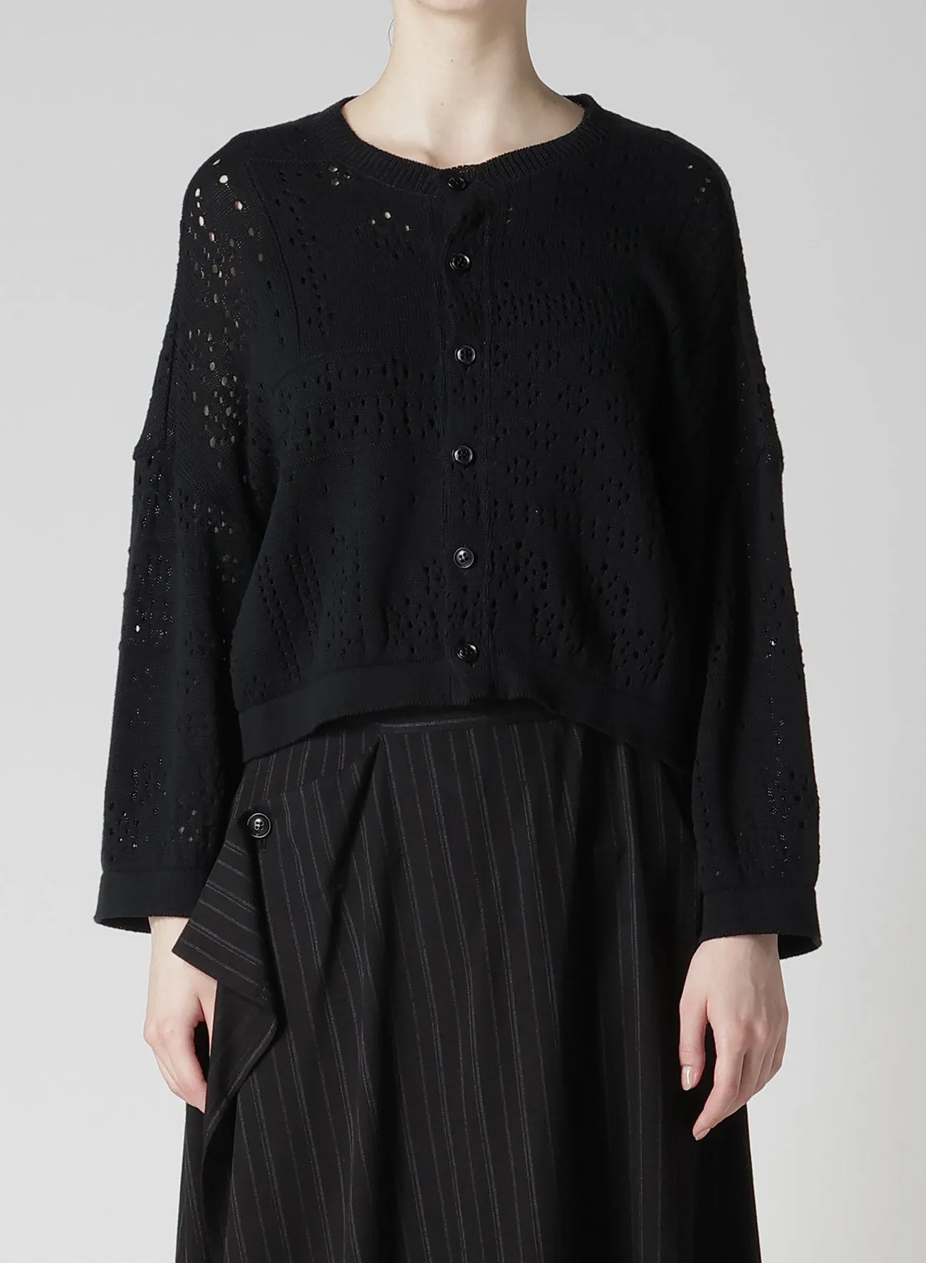 PATCHWORK LACE CROPPED CARDIGAN sold by Yohji Yamamoto product image thumbnail 4