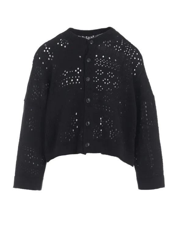 PATCHWORK LACE CROPPED CARDIGAN made by Yohji Yamamoto