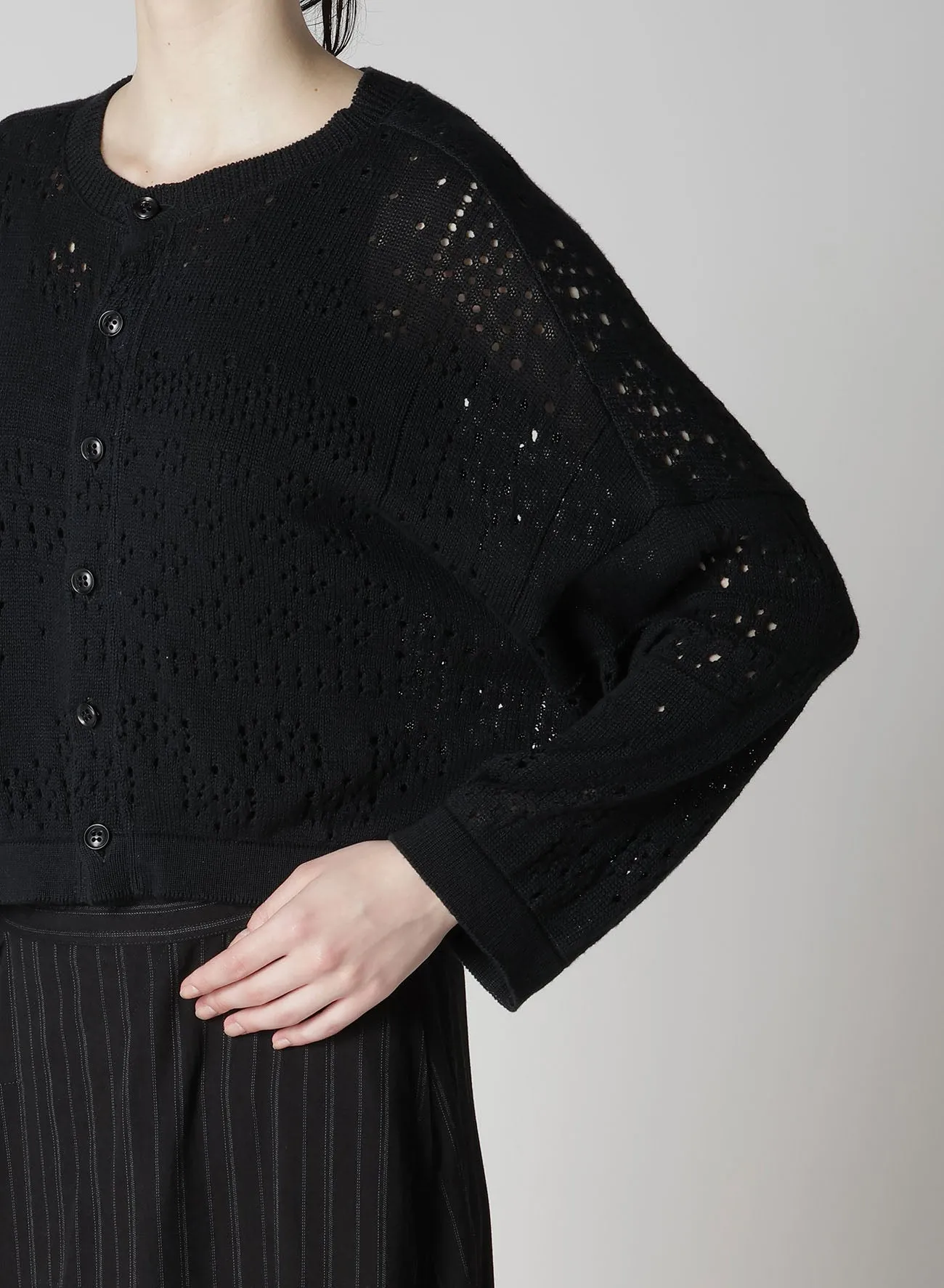 PATCHWORK LACE CROPPED CARDIGAN sold by Yohji Yamamoto product image thumbnail 5