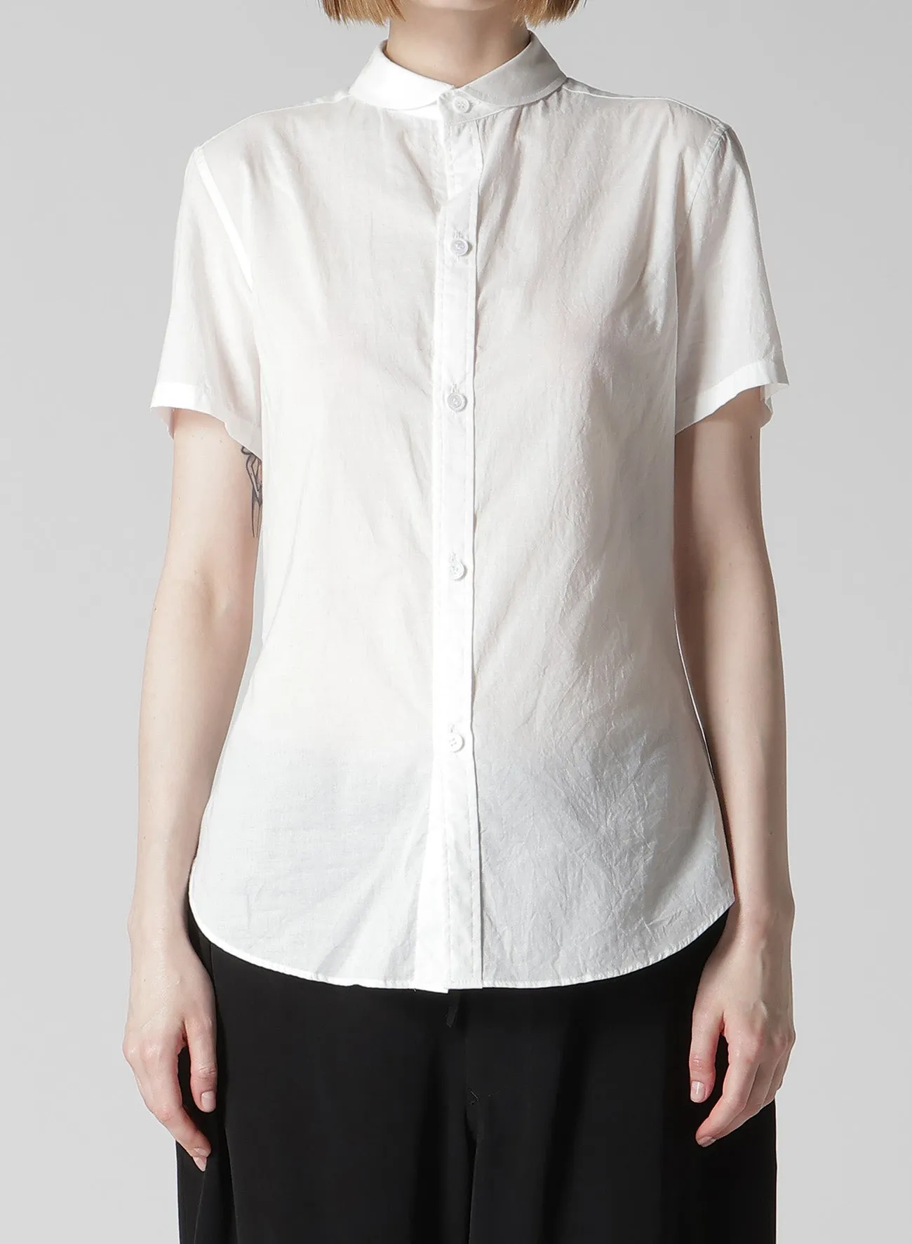 COTTON LAWN ROUND COLLAR SHIRT sold by Yohji Yamamoto product image thumbnail 4