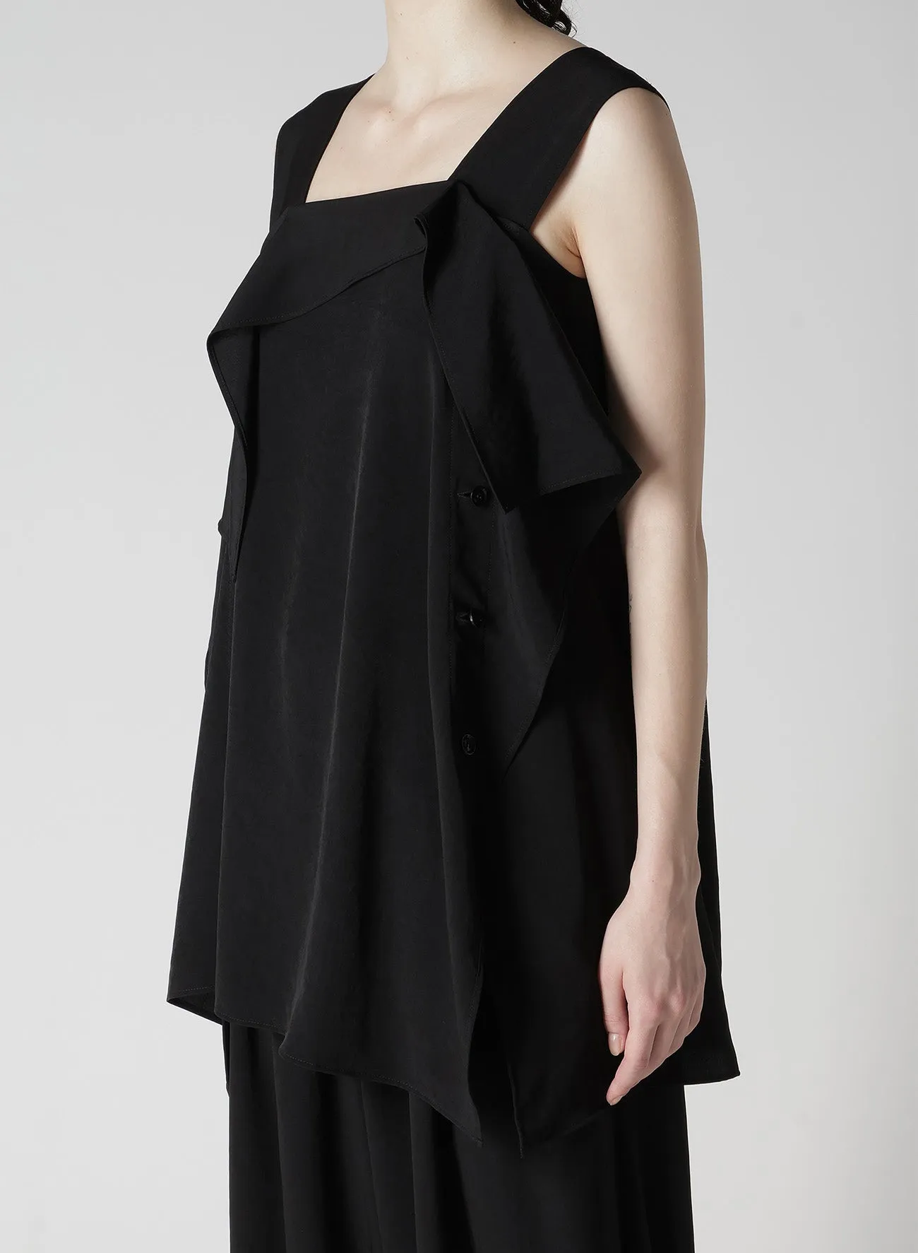 TA/PE CREPE DE CHINE FLARE SLEEVELESS BLOUSE sold by Yohji Yamamoto product image thumbnail 5