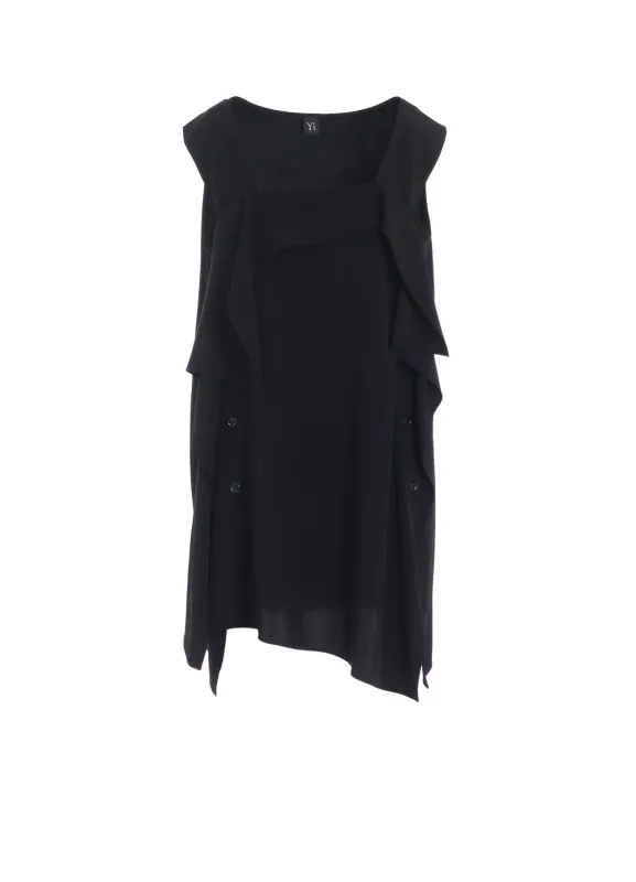 TA/PE CREPE DE CHINE FLARE SLEEVELESS BLOUSE sold by Yohji Yamamoto