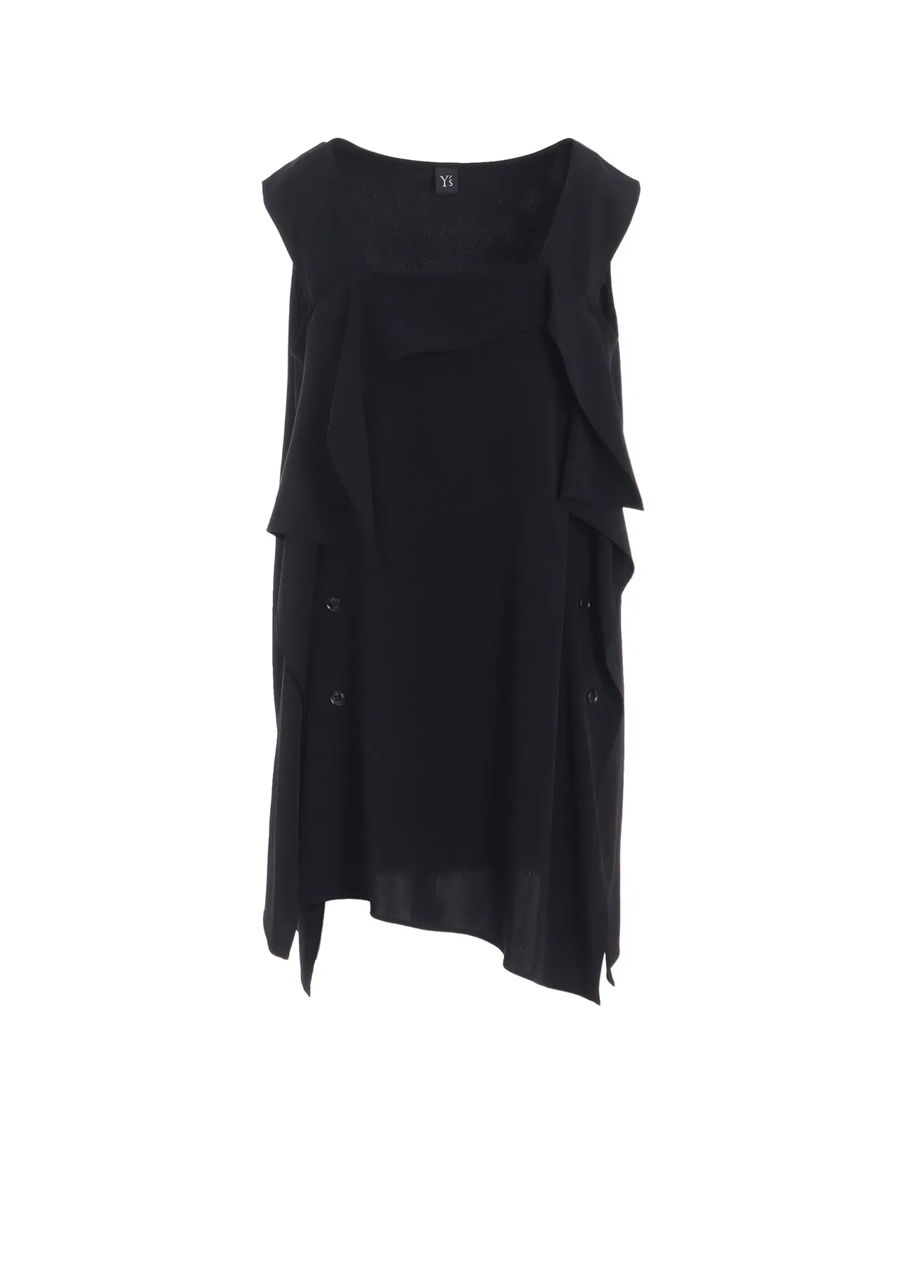 TA/PE CREPE DE CHINE FLARE SLEEVELESS BLOUSE sold by Yohji Yamamoto