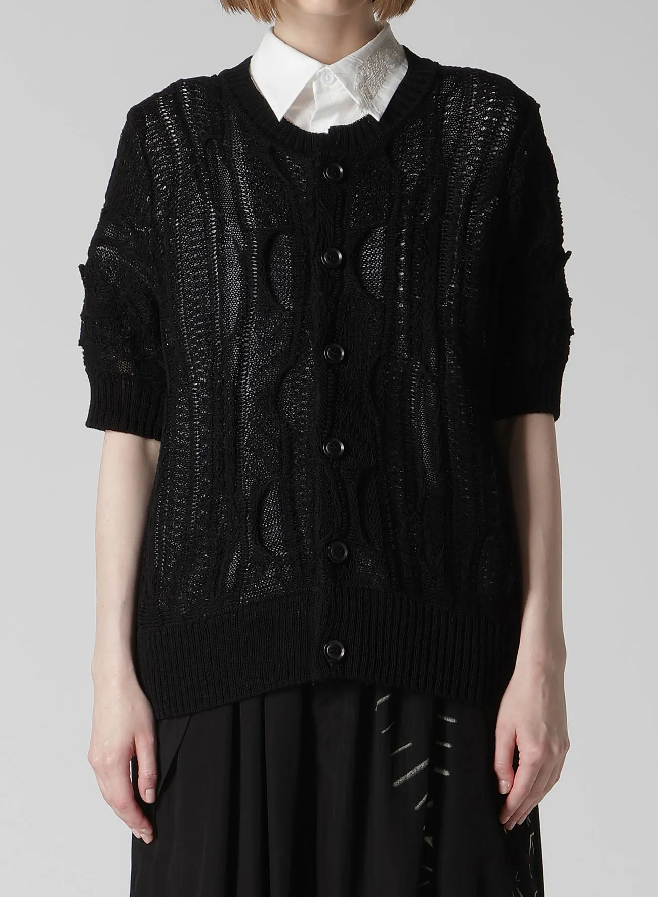 3D CABLE KNIT CARDIGAN sold by Yohji Yamamoto product image thumbnail 4