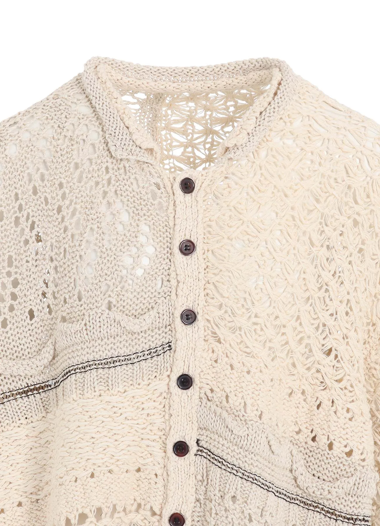 MIXED-MATERIAL CROPPED CARDIGAN sold by Yohji Yamamoto product image thumbnail 5