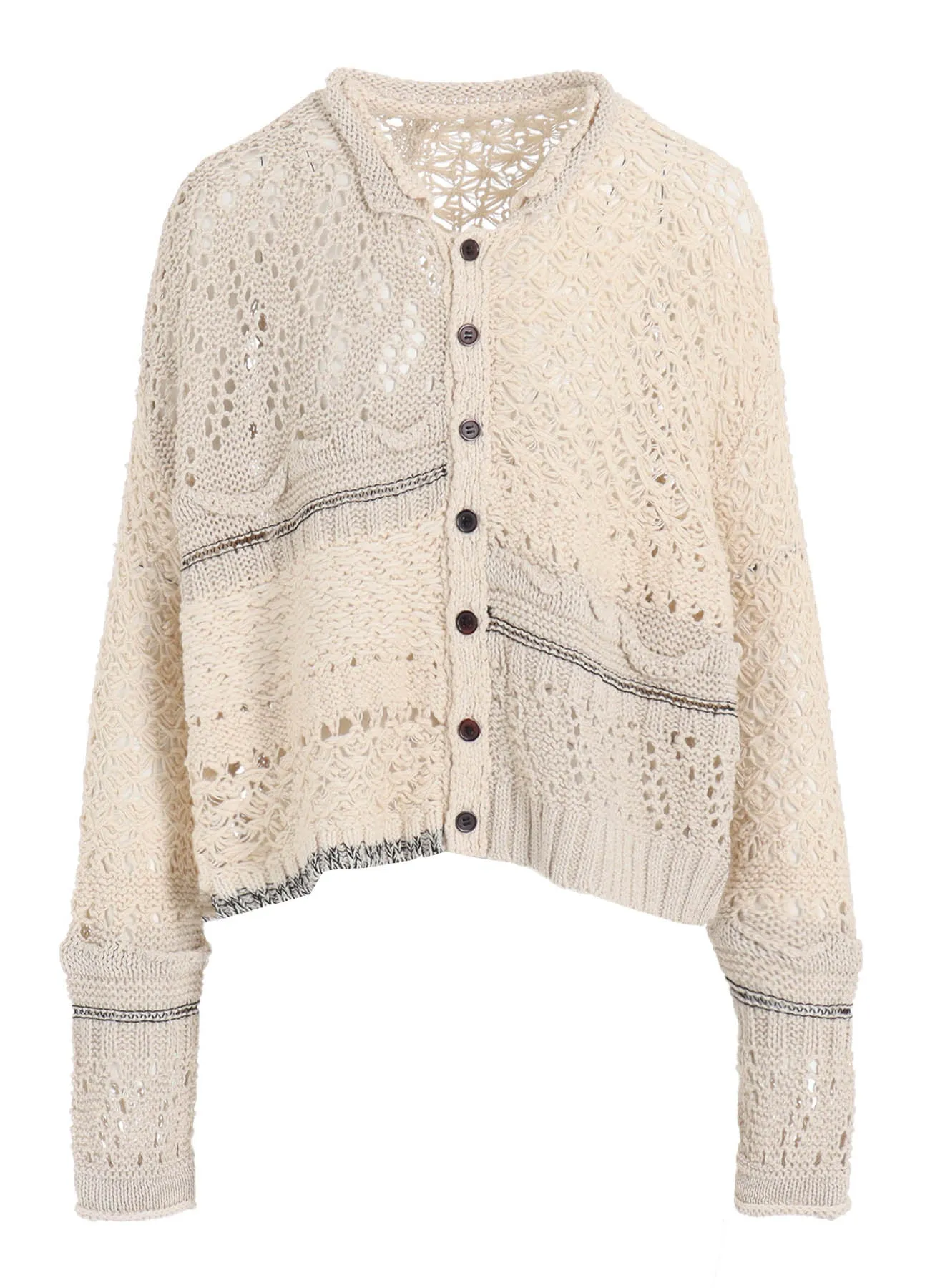 MIXED-MATERIAL CROPPED CARDIGAN sold by Yohji Yamamoto product image thumbnail 2