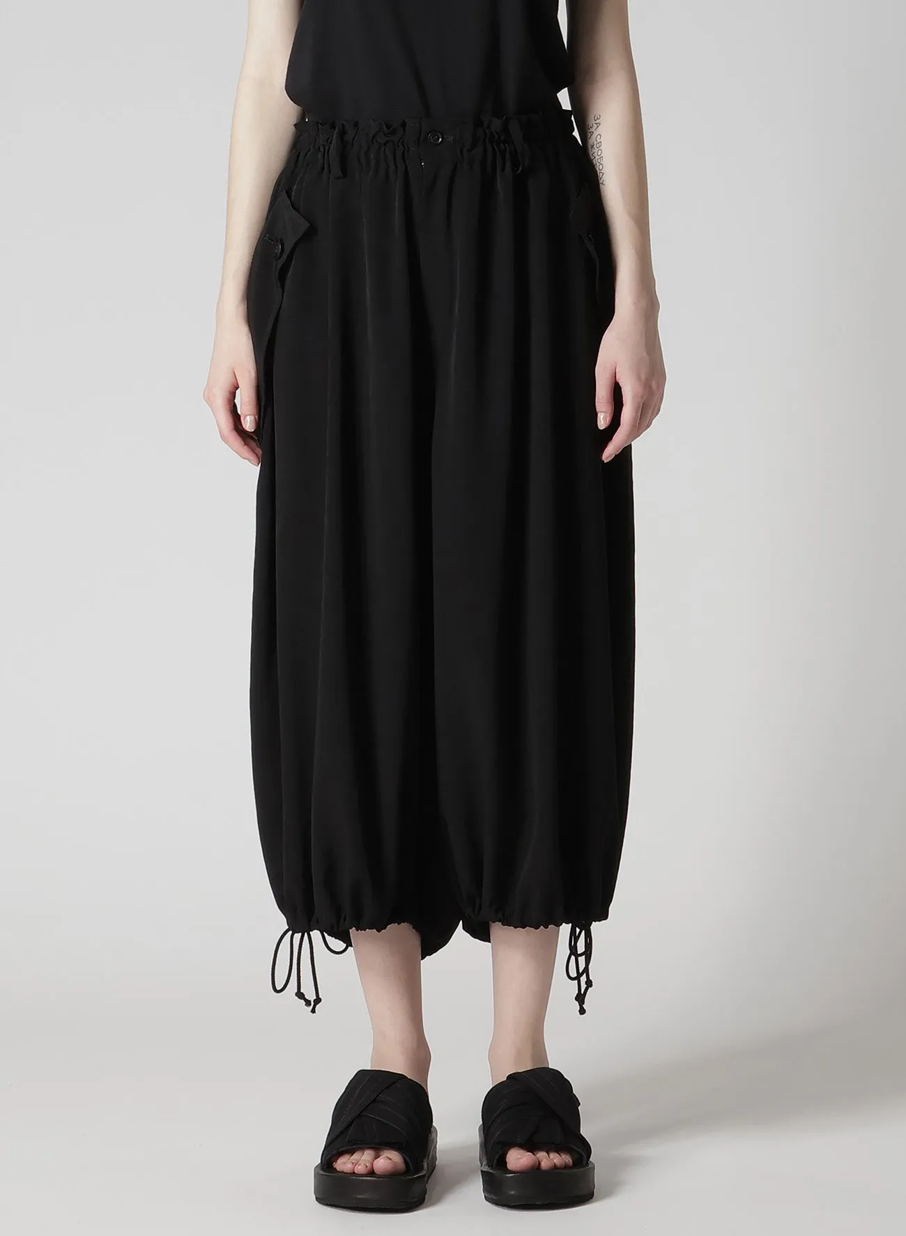 TA/PE CREPE DE CHINE ELASTIC WAIST PANTS sold by Yohji Yamamoto product image thumbnail 4