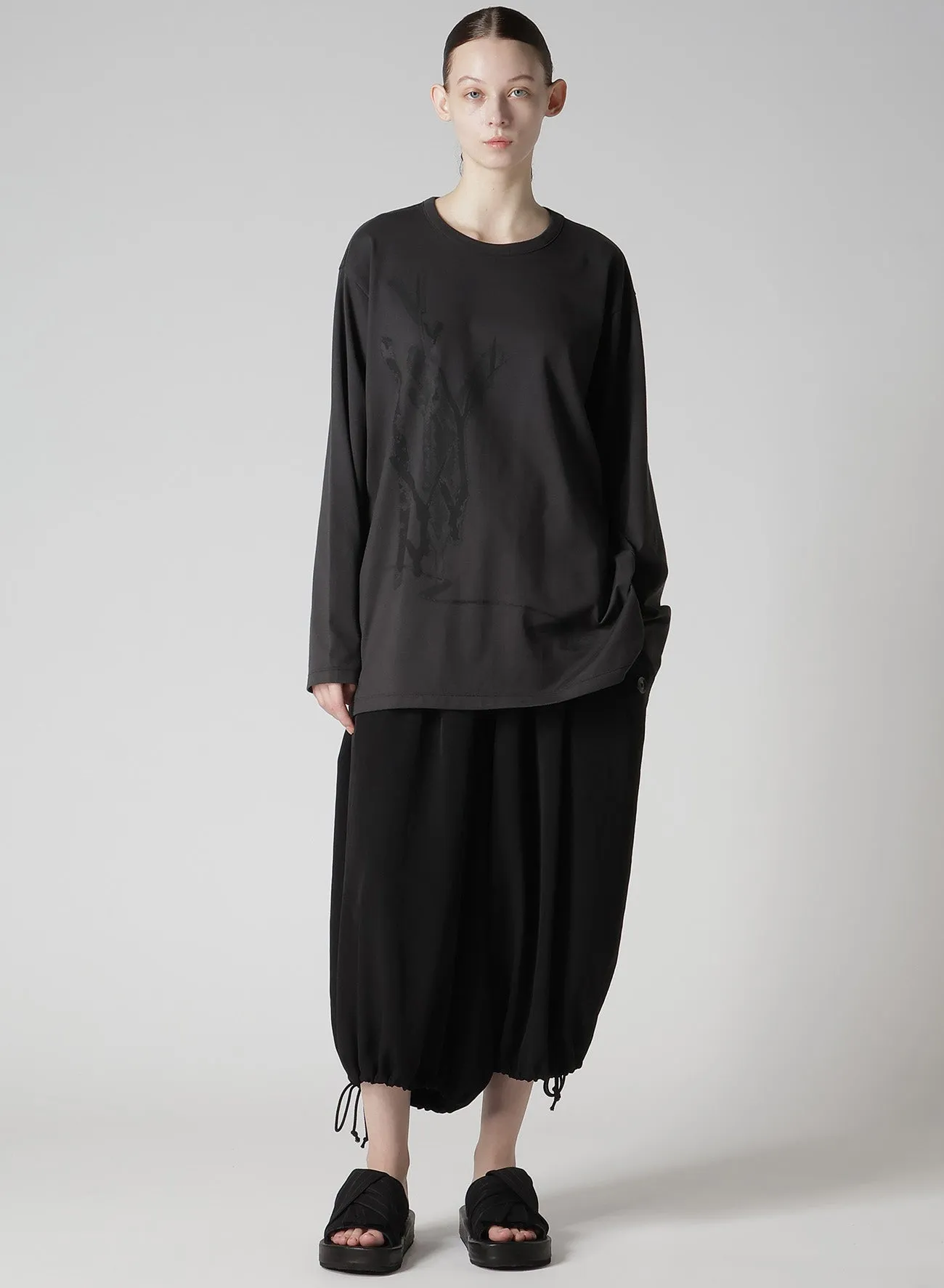 TA/PE CREPE DE CHINE ELASTIC WAIST PANTS sold by Yohji Yamamoto product image thumbnail 5