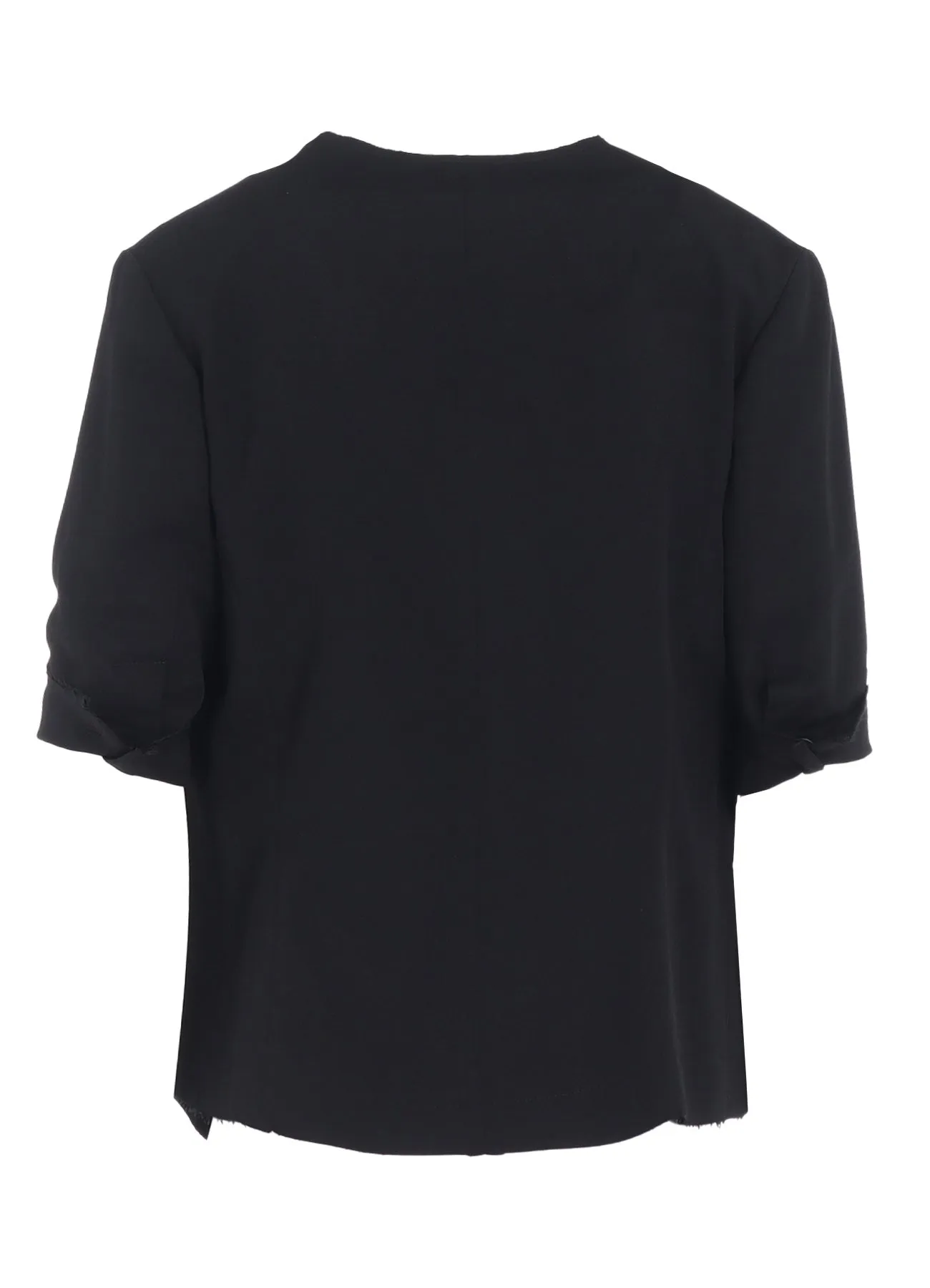 WOOL GABARDINE COLLARLESS SHORT JACKET sold by Yohji Yamamoto product image thumbnail 3
