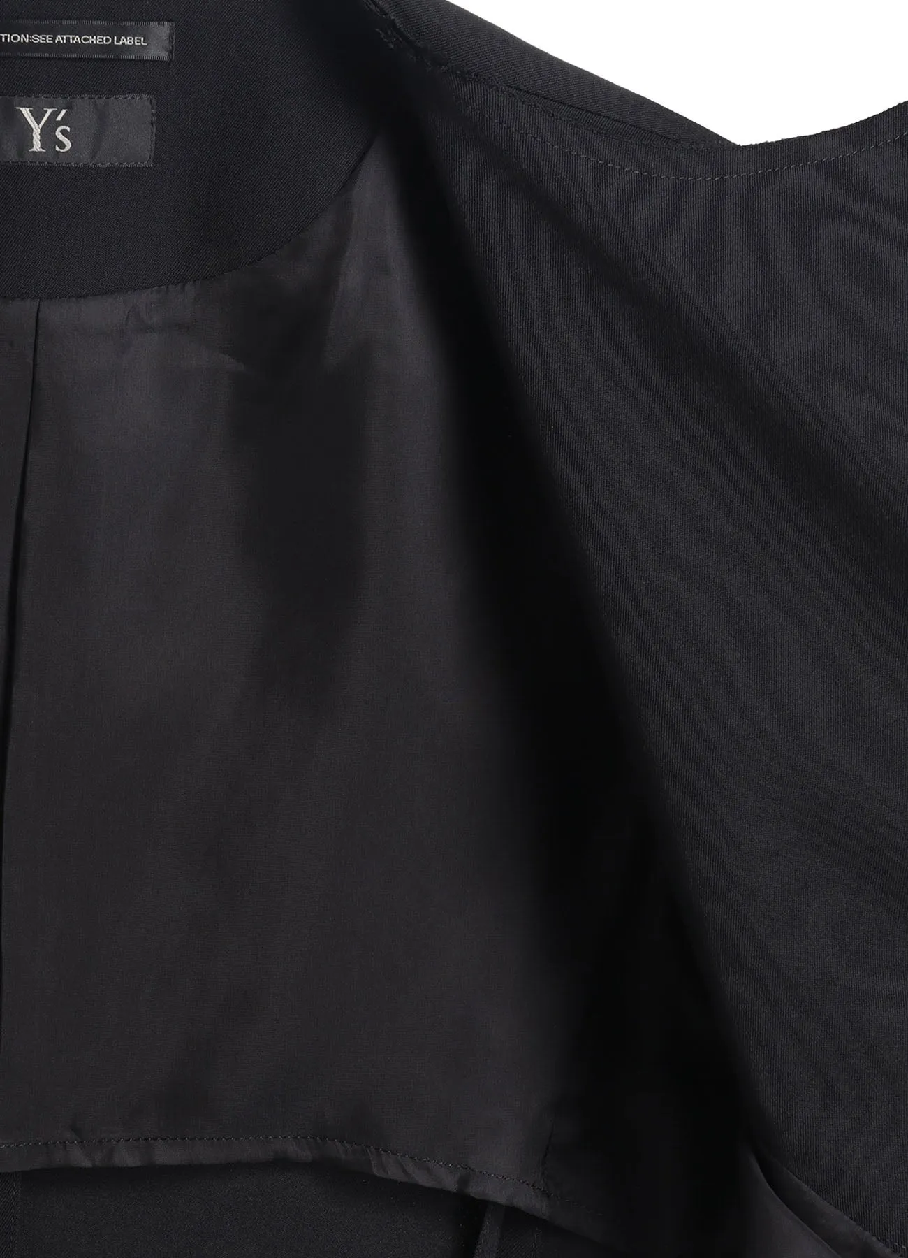 WOOL GABARDINE COLLARLESS SHORT JACKET sold by Yohji Yamamoto product image thumbnail 4