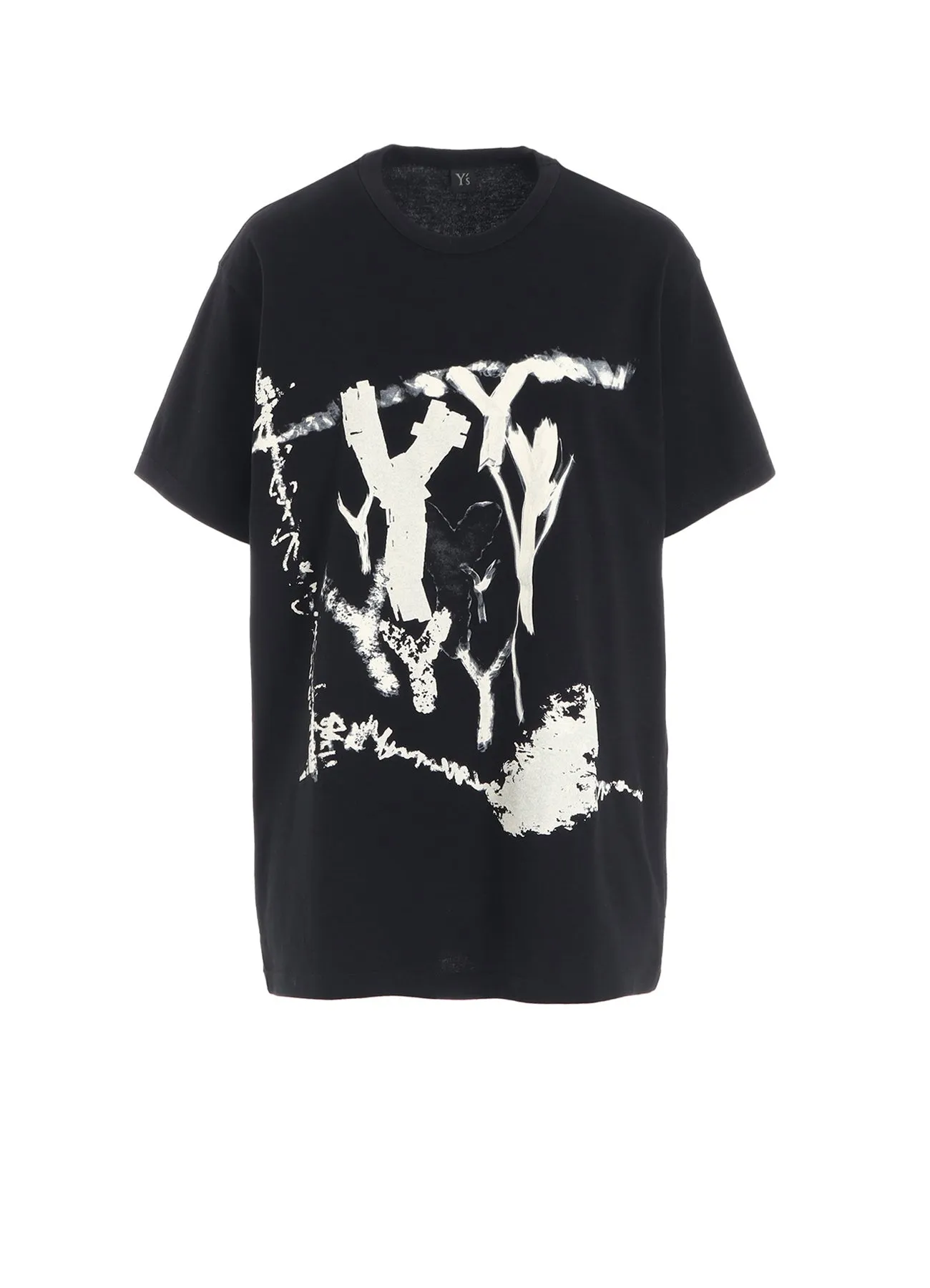 "Y" PIGMENT-PRINT HALF-SLEEVE TEE sold by Yohji Yamamoto