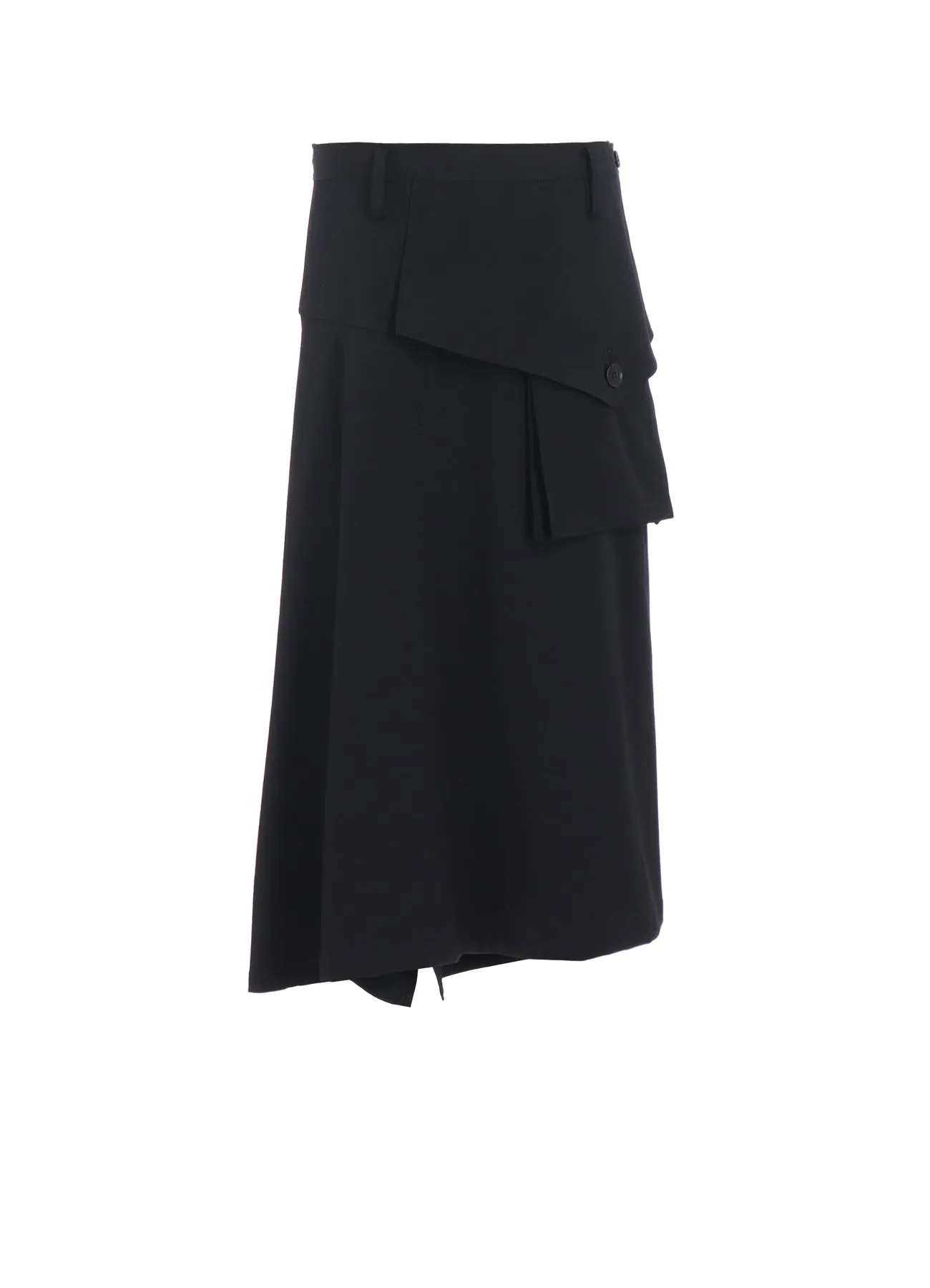 WOOL GABARDINE Y BIG FLAP SKIRT sold by Yohji Yamamoto