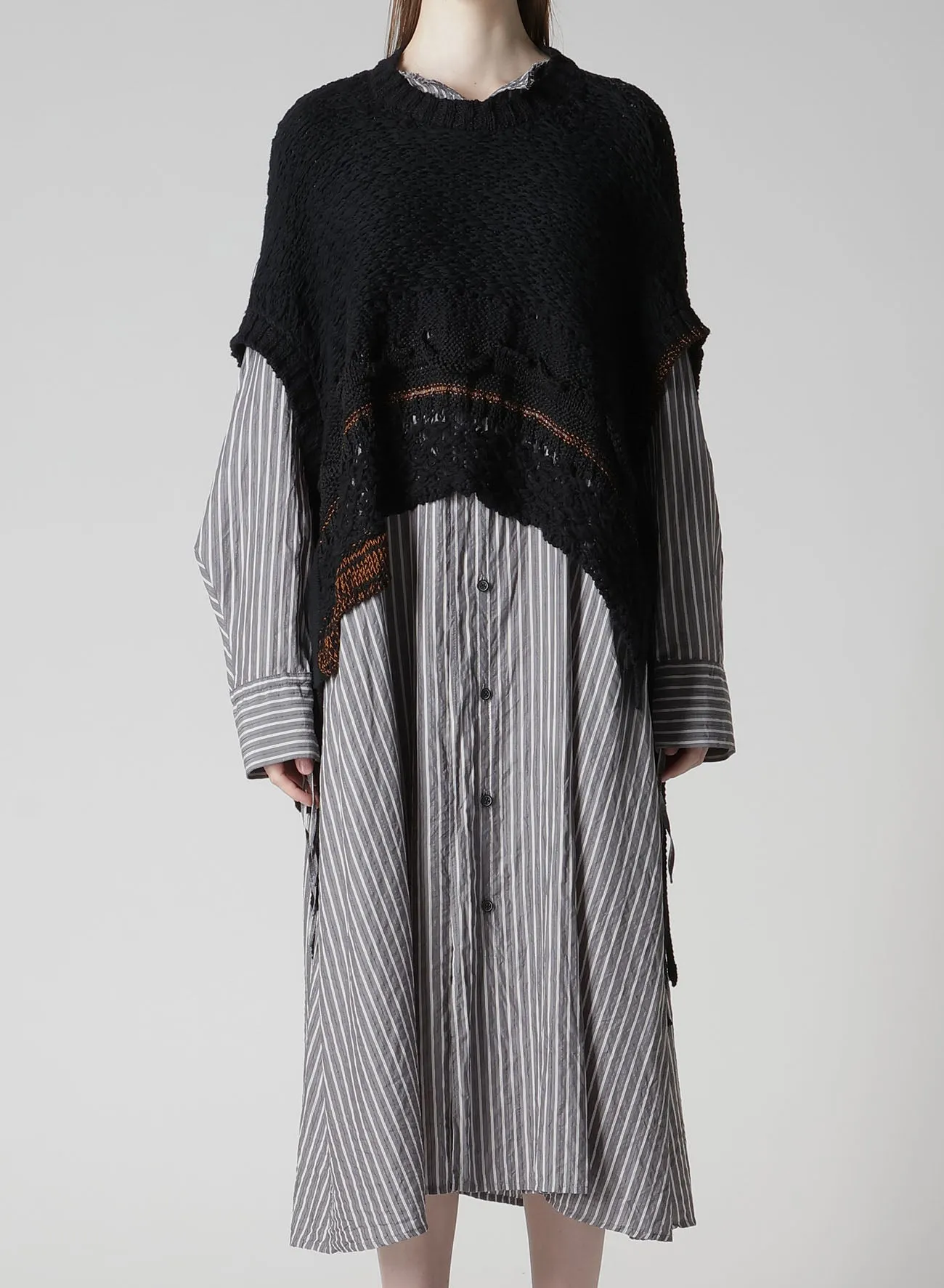 MIXED-MATERIAL ASYMMETRIC VEST sold by Yohji Yamamoto product image thumbnail 4