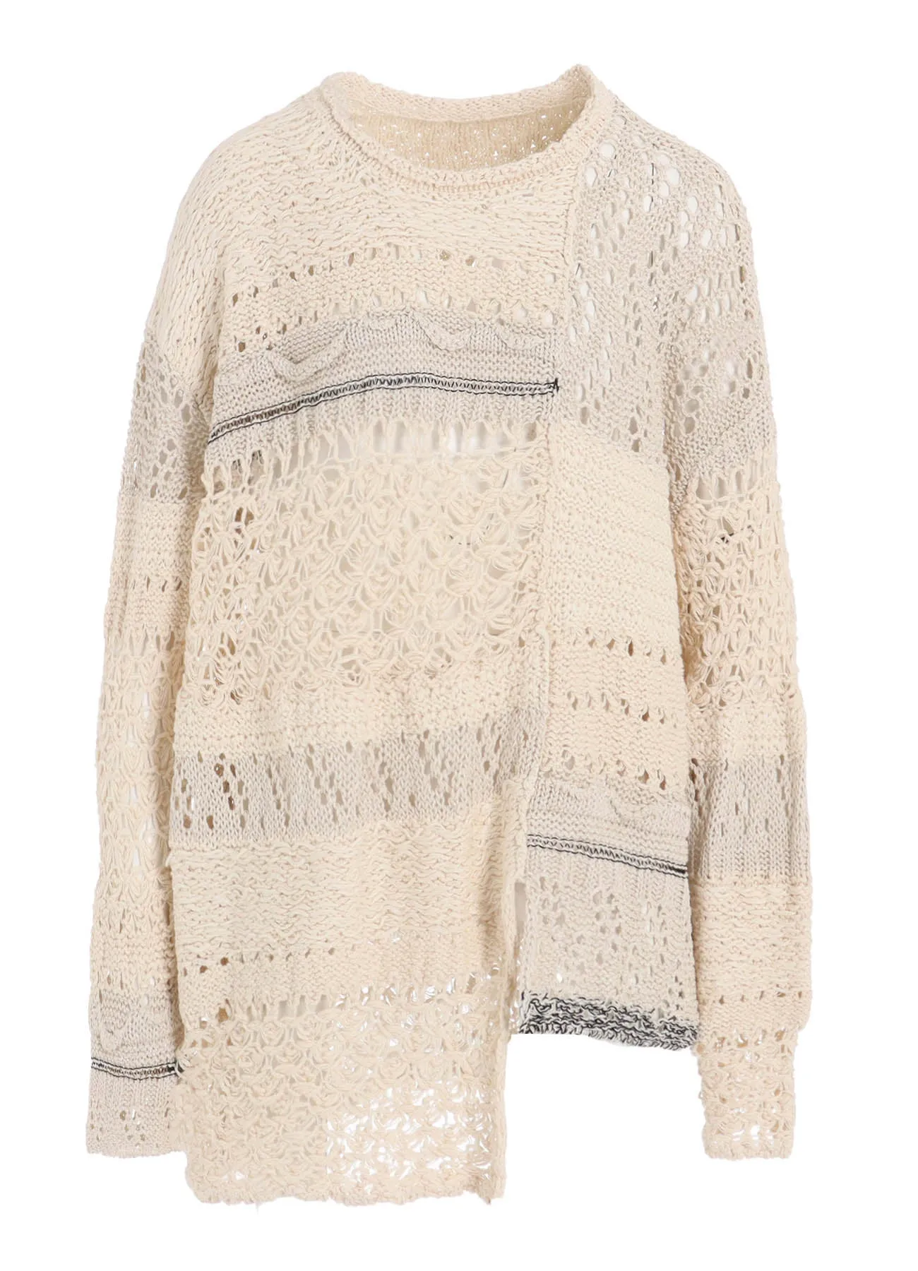 MIXED-MATERIAL LONG-SLEEVE PULLOVER sold by Yohji Yamamoto product image thumbnail 2