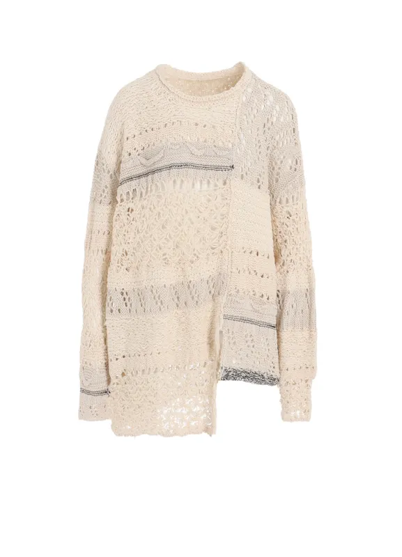 MIXED-MATERIAL LONG-SLEEVE PULLOVER sold by Yohji Yamamoto