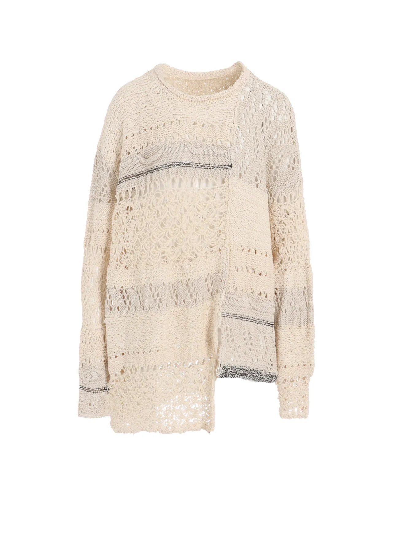 MIXED-MATERIAL LONG-SLEEVE PULLOVER sold by Yohji Yamamoto