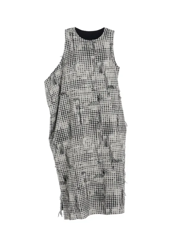 DAMAGED GINGHAM JACQUARD DRESS　 sold by Yohji Yamamoto