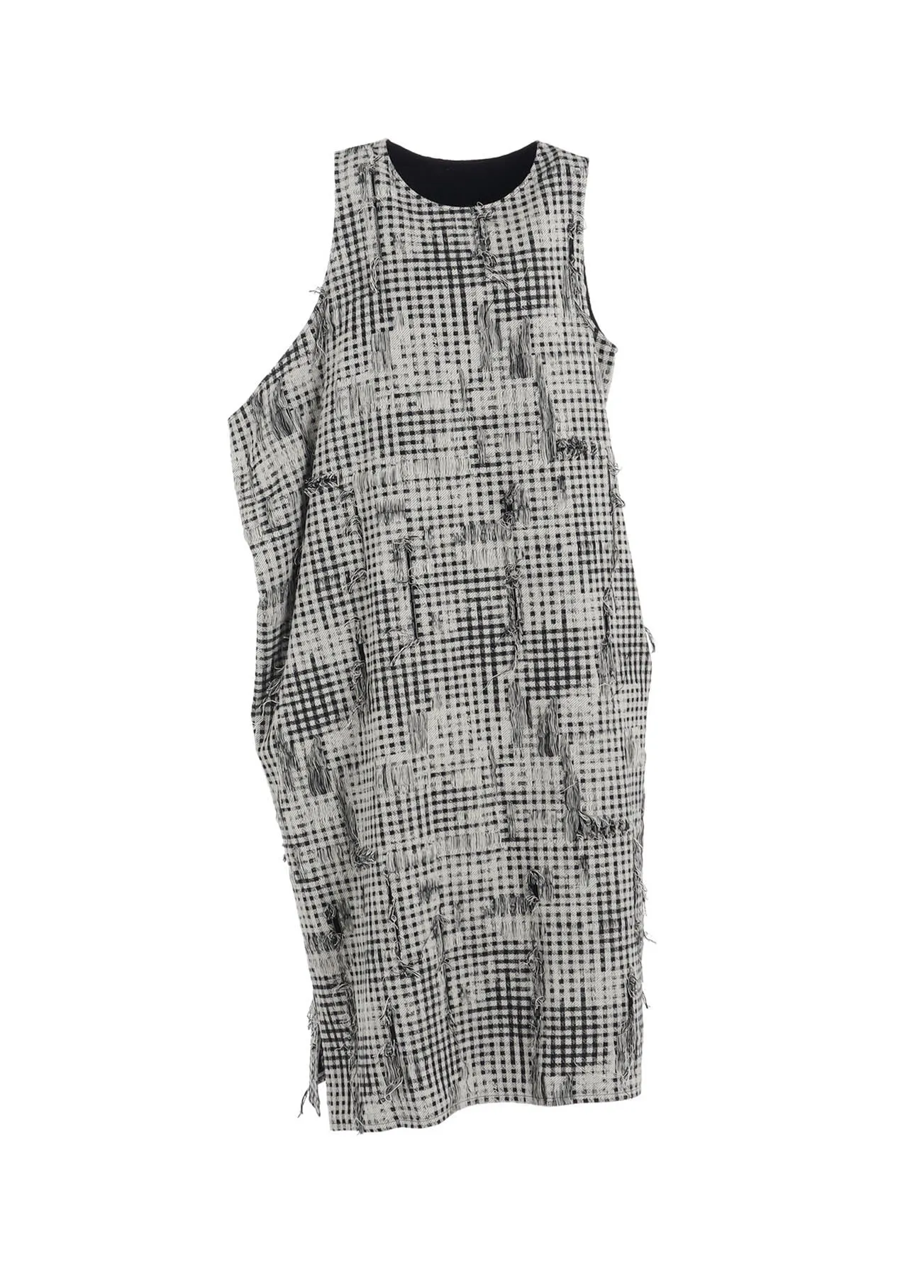 DAMAGED GINGHAM JACQUARD DRESS sold by Yohji Yamamoto