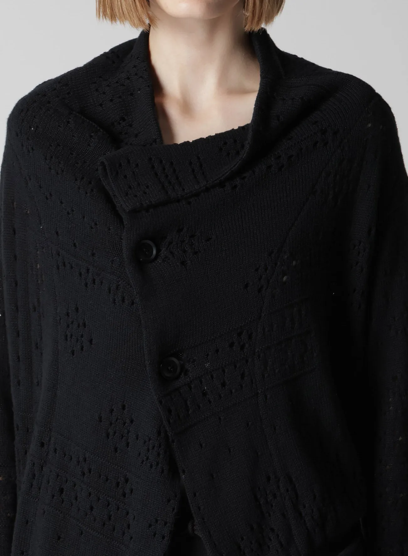 PATCHWORK LACE OFF-NECK CROPPED CARDIGAN sold by Yohji Yamamoto product image thumbnail 5