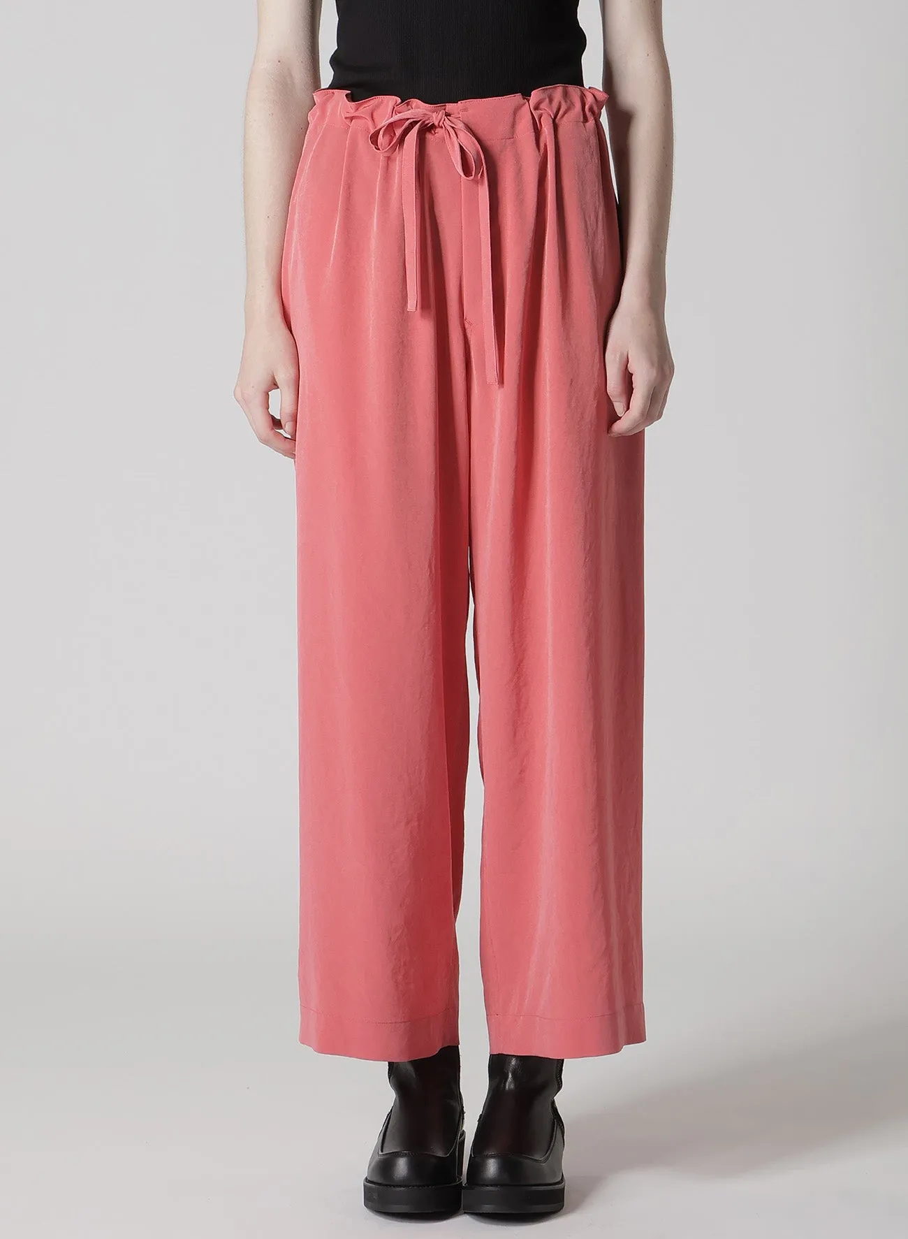 TA/PE CREPE DE CHINE STRING STRAIGHT PANTS sold by Yohji Yamamoto product image thumbnail 4