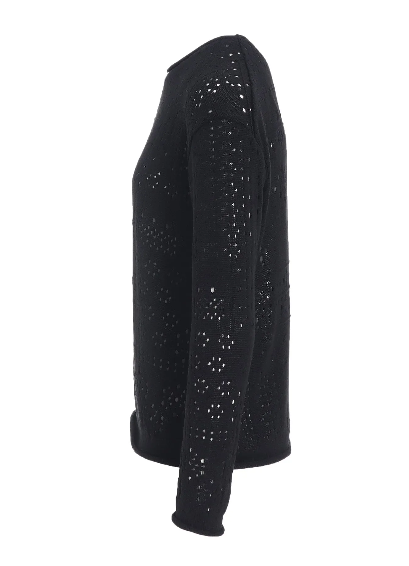 PATCHWORK LACE CURLED COLLAR ROUND NECK PULLOVER sold by Yohji Yamamoto product image thumbnail 3