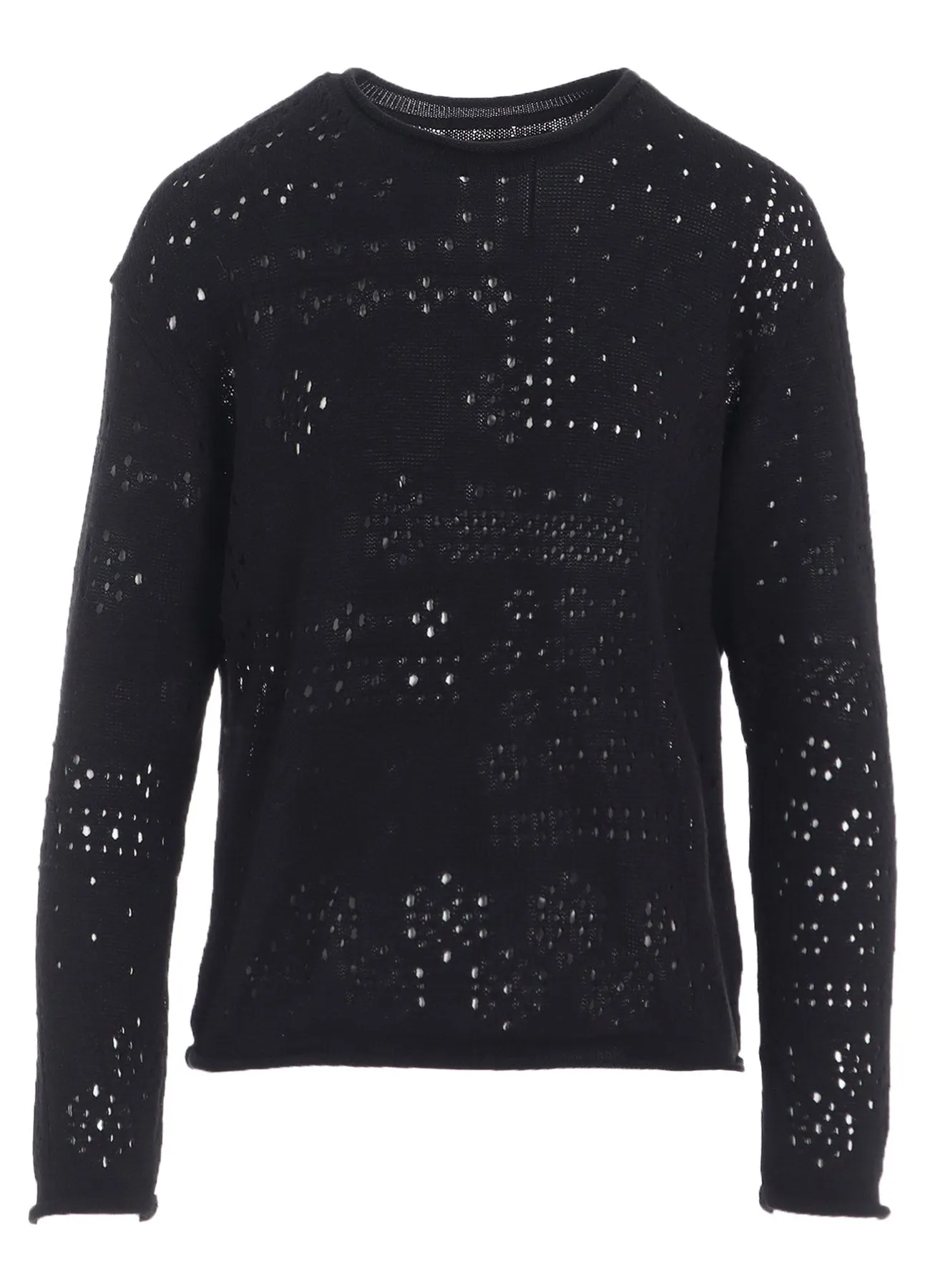 PATCHWORK LACE CURLED COLLAR ROUND NECK PULLOVER sold by Yohji Yamamoto product image thumbnail 2