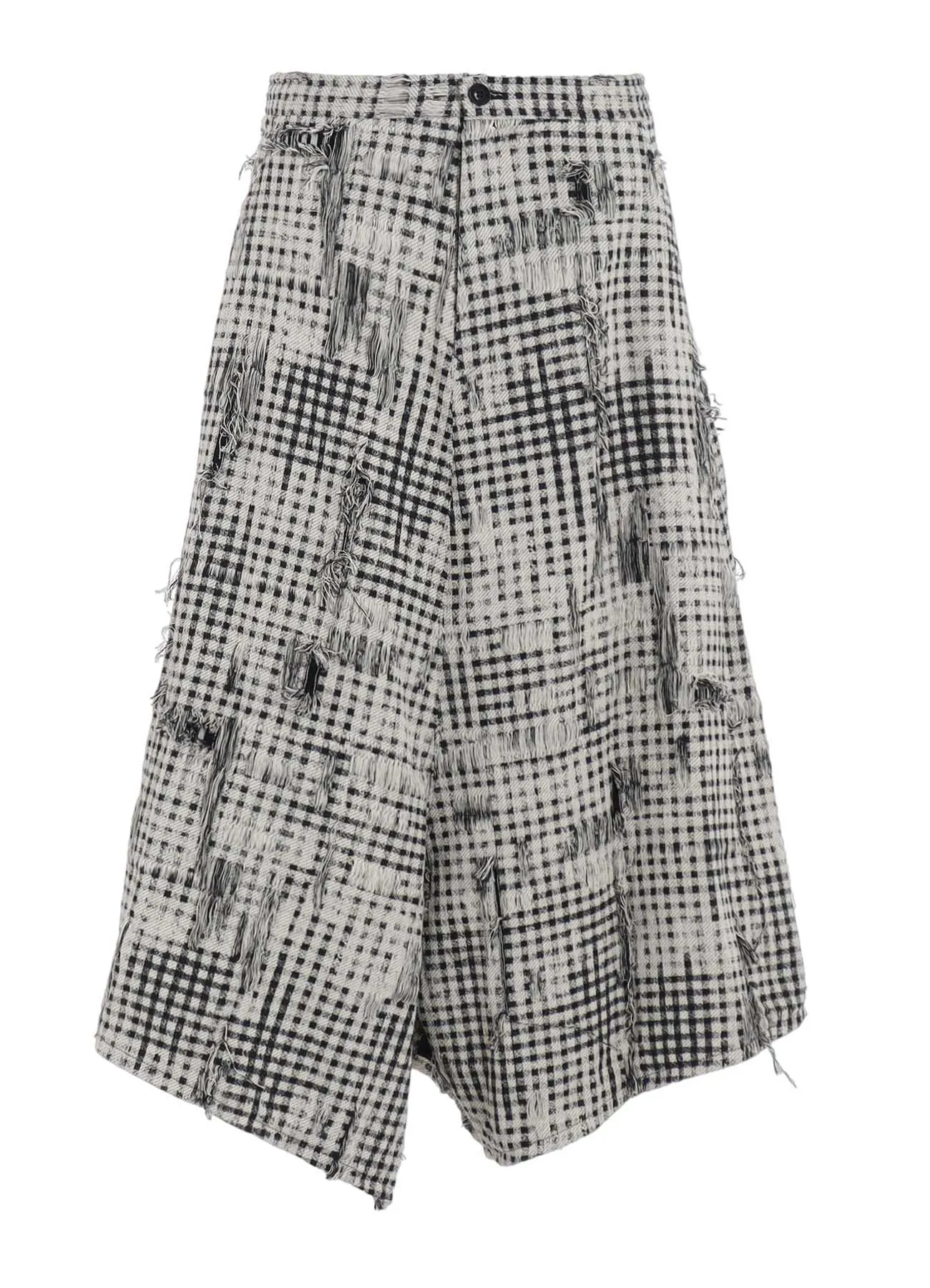 DAMAGED GINGHAM JACQUARD SKIRT-LIKE PANTS sold by Yohji Yamamoto product image thumbnail 2