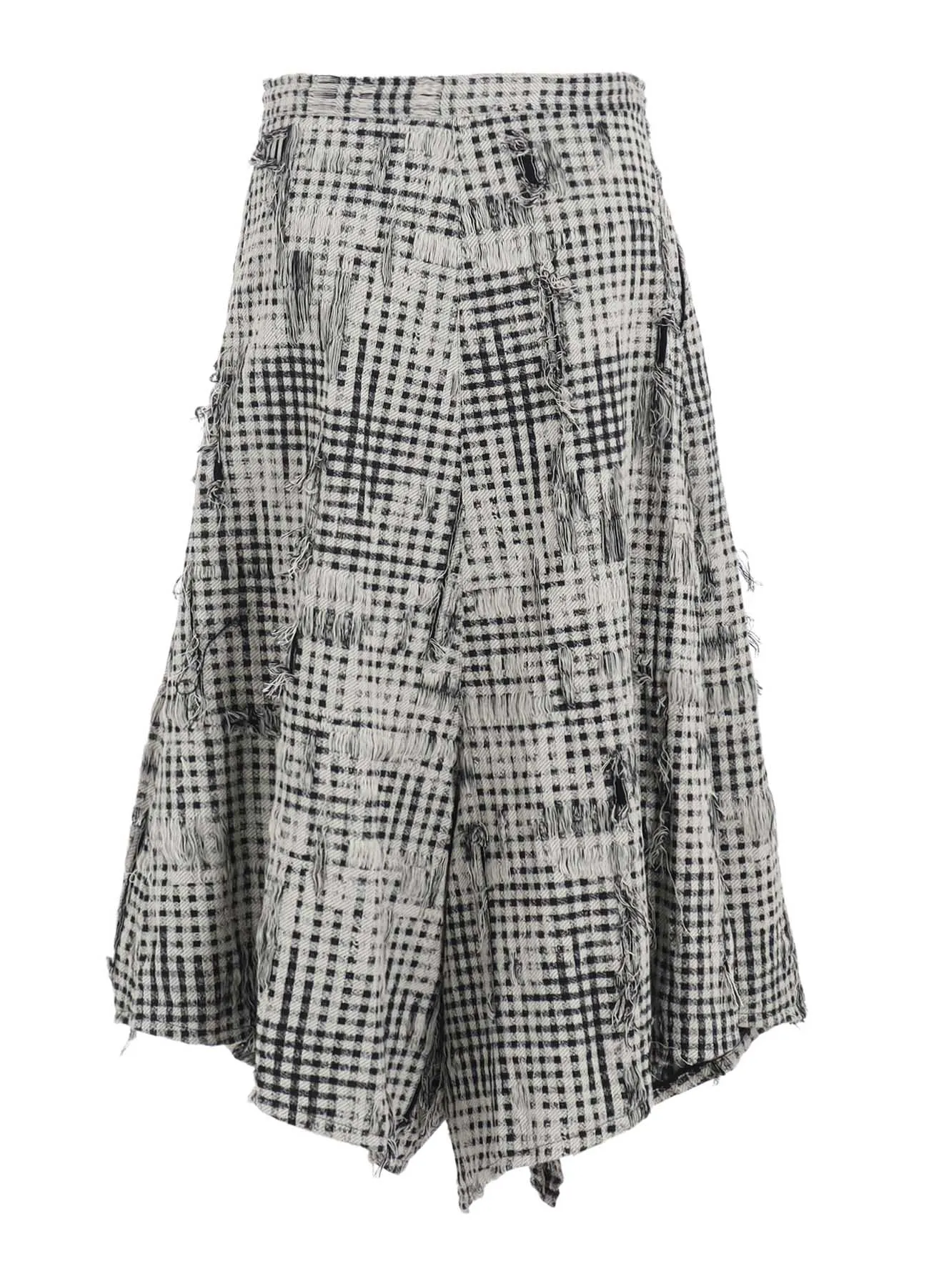 DAMAGED GINGHAM JACQUARD SKIRT-LIKE PANTS sold by Yohji Yamamoto product image thumbnail 3