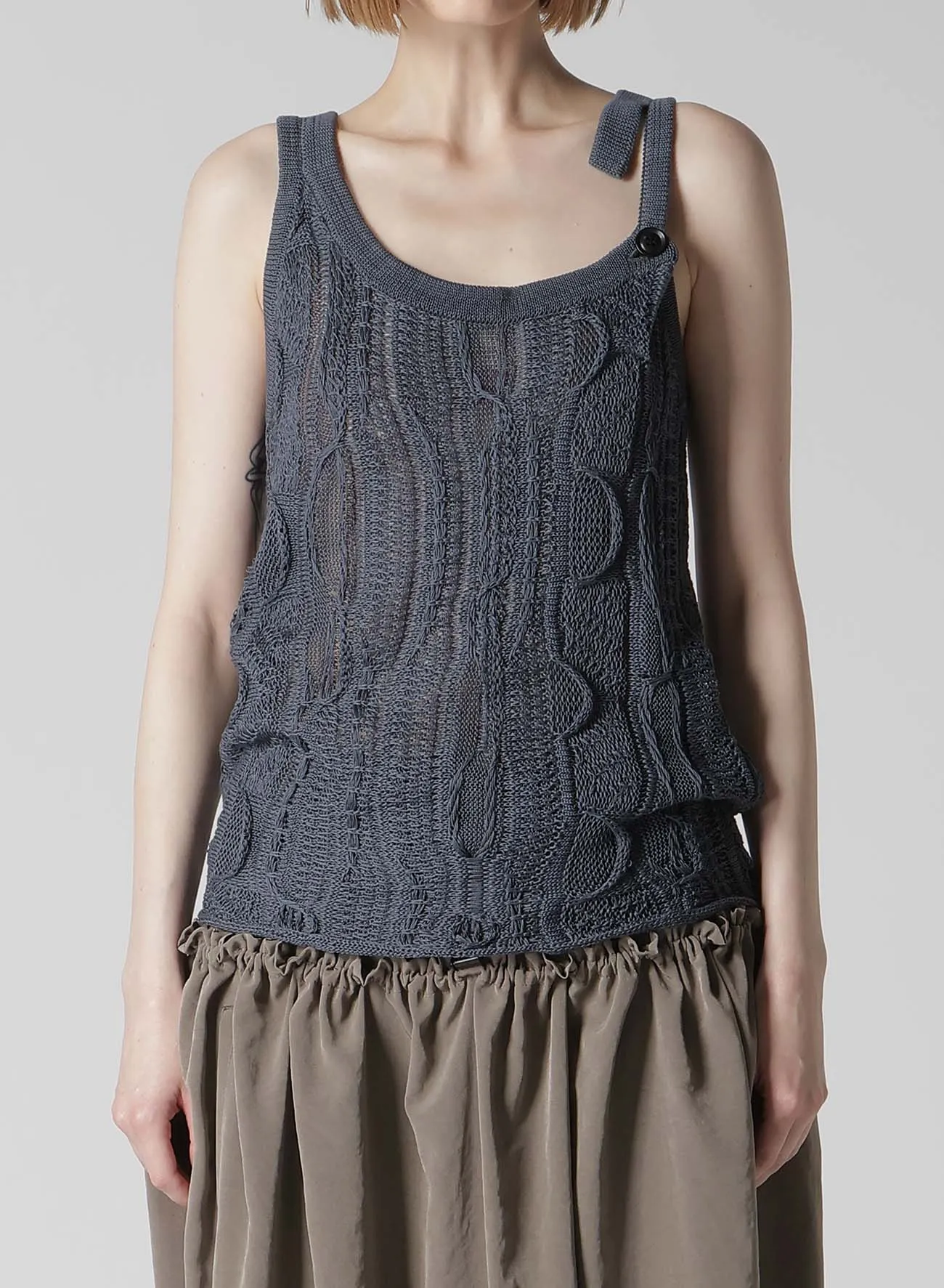 3D CABLE KNIT TANKTOP sold by Yohji Yamamoto product image thumbnail 4