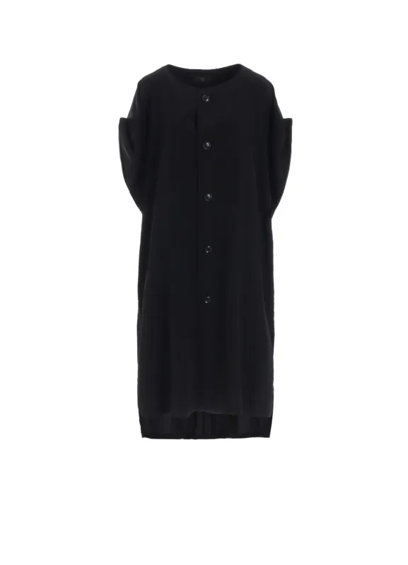 TA/PE CREPE DE CHINE ROLLED UP SLEEVE DRESS made by Yohji Yamamoto