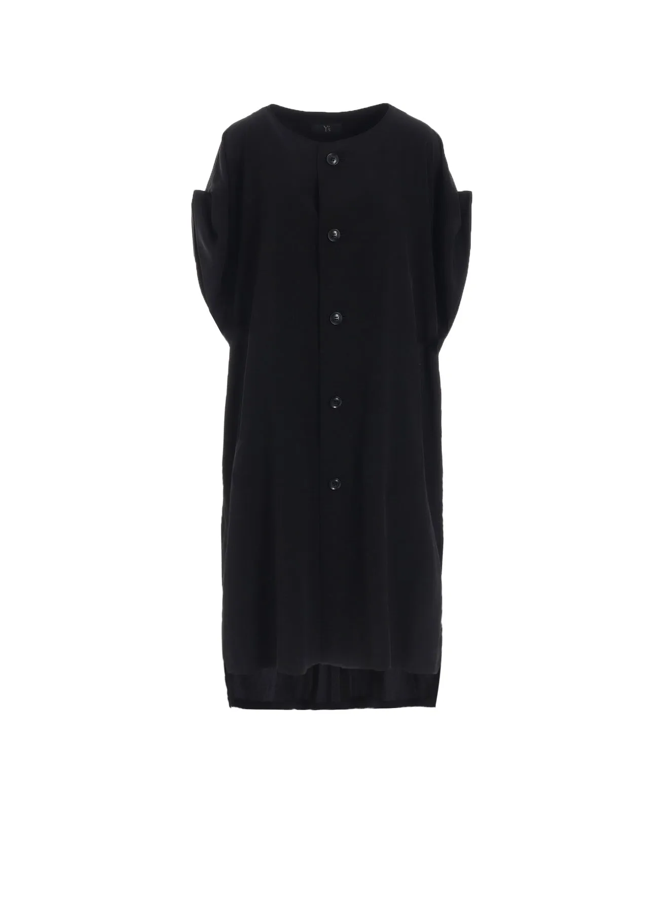 TA/PE CREPE DE CHINE ROLLED UP SLEEVE DRESS sold by Yohji Yamamoto
