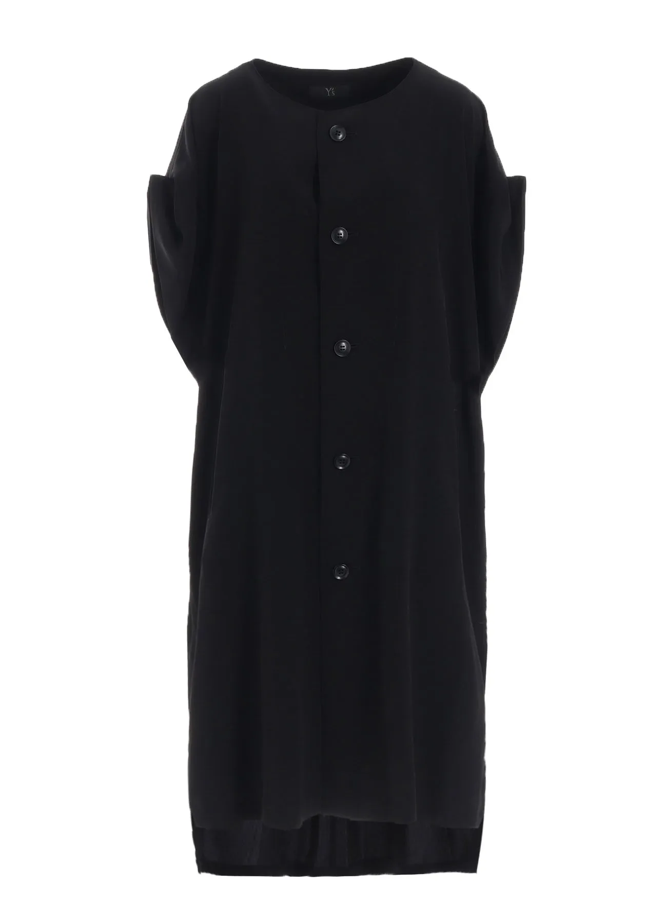 TA/PE CREPE DE CHINE ROLLED UP SLEEVE DRESS sold by Yohji Yamamoto product image thumbnail 2