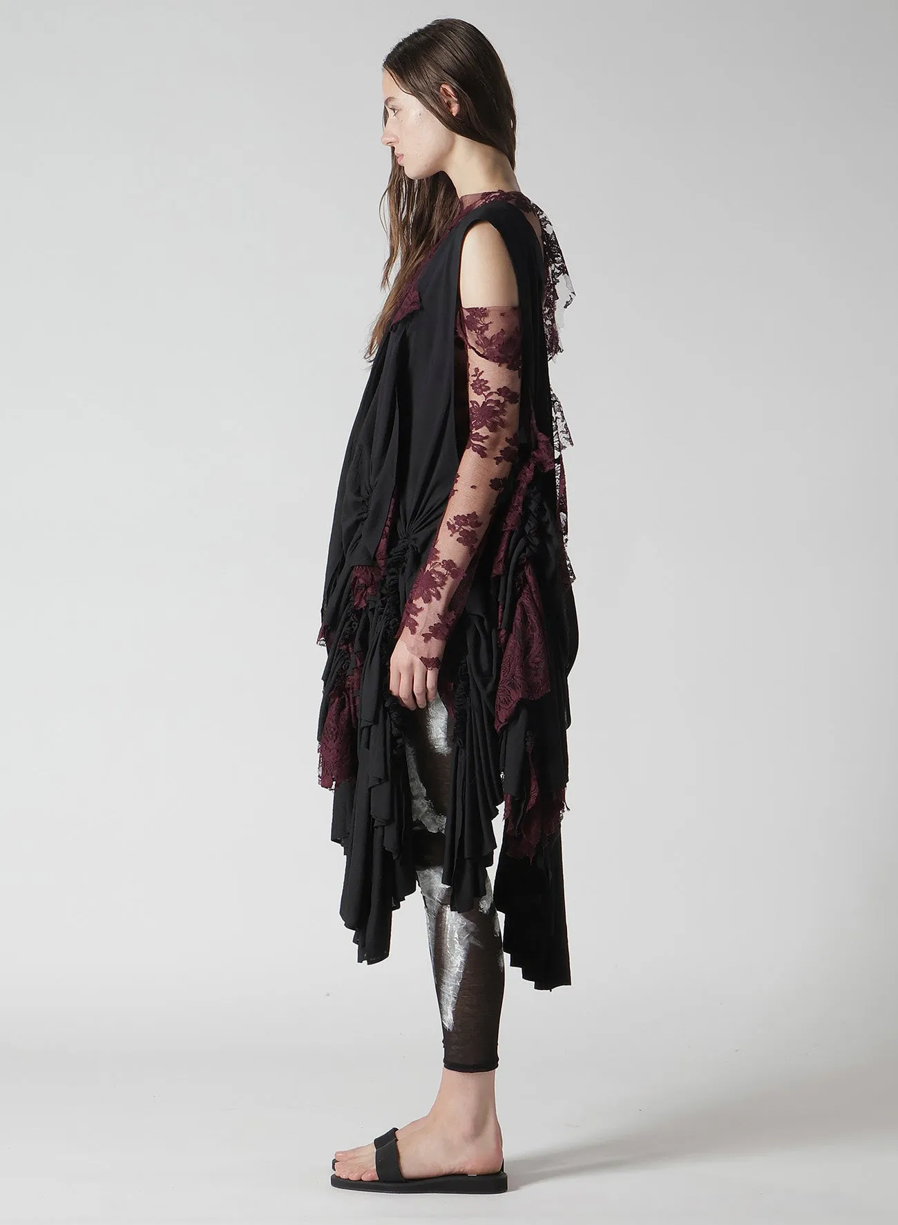 LACE GATHER DRESS sold by Yohji Yamamoto product image thumbnail 4