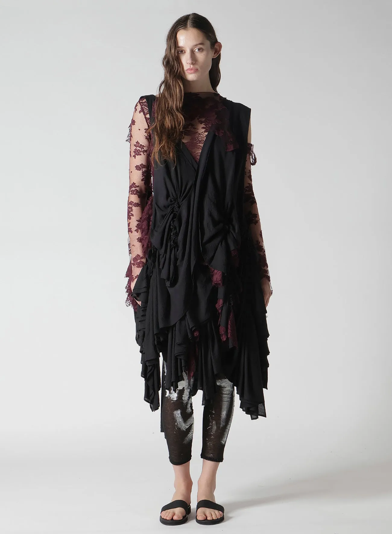 LACE GATHER DRESS sold by Yohji Yamamoto product image thumbnail 3