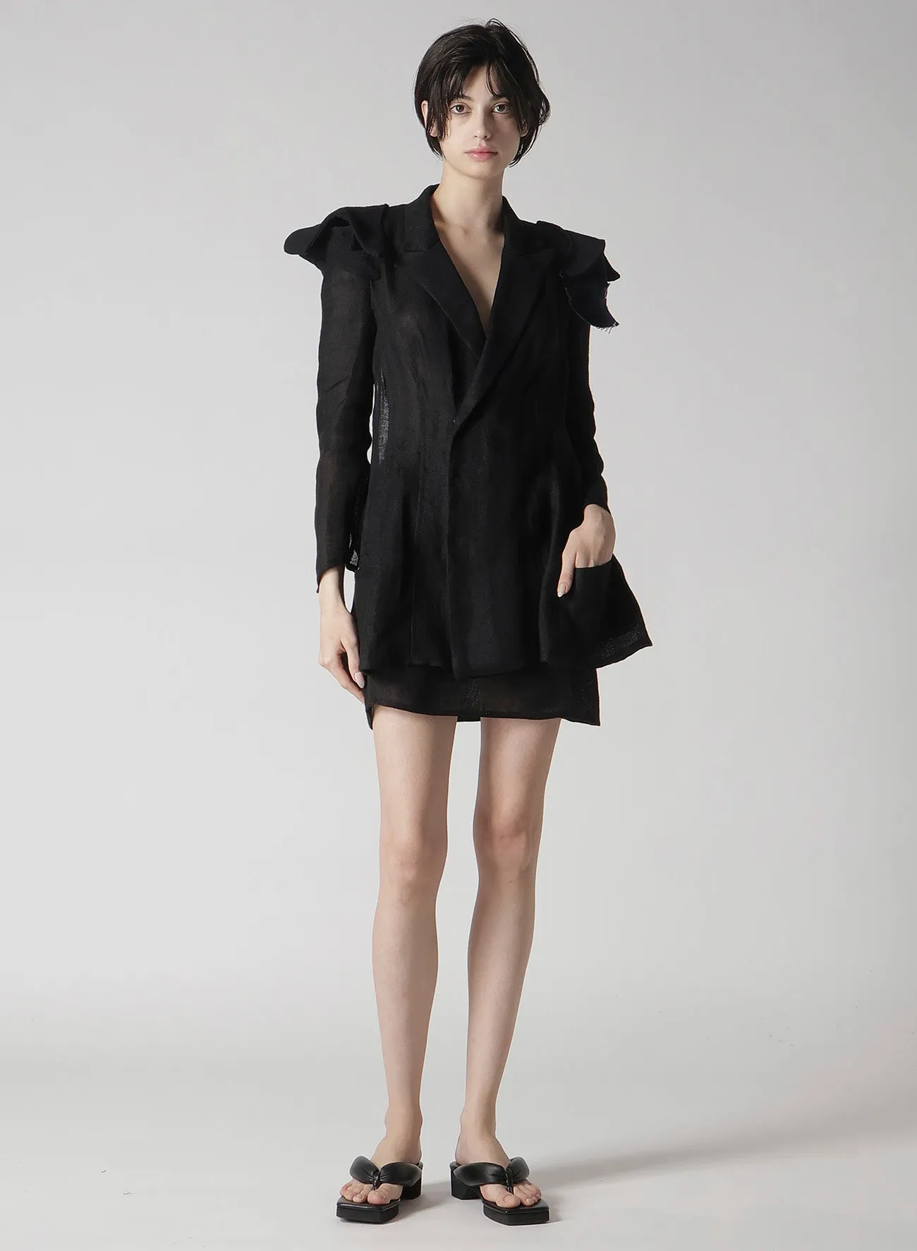 Li DOUBLE GAUZE SHOULDER MOTIF JACKET sold by Yohji Yamamoto product image thumbnail 3