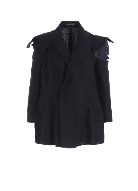 Li DOUBLE GAUZE SHOULDER MOTIF JACKET sold by Yohji Yamamoto