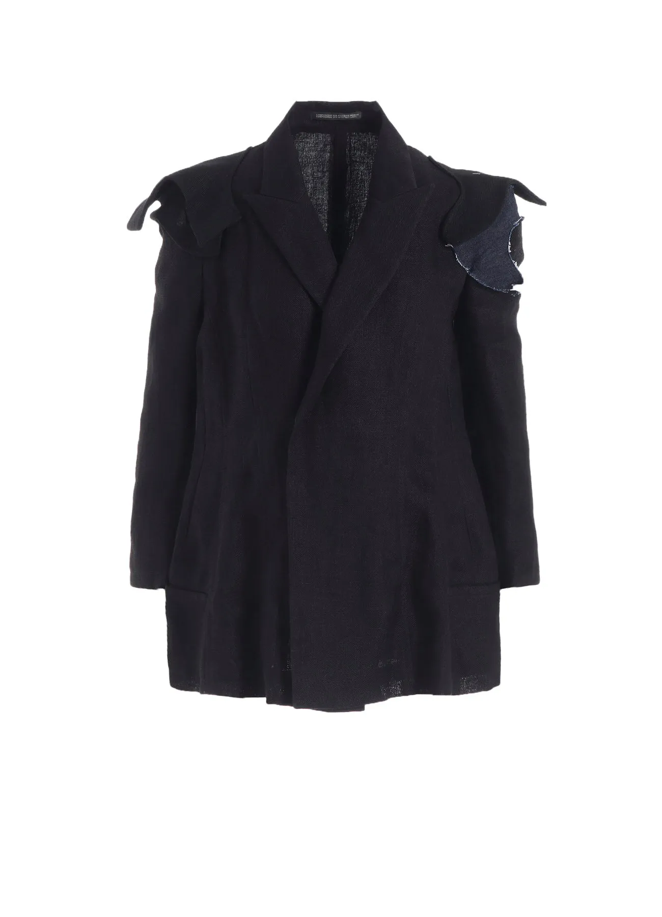 Li DOUBLE GAUZE SHOULDER MOTIF JACKET sold by Yohji Yamamoto