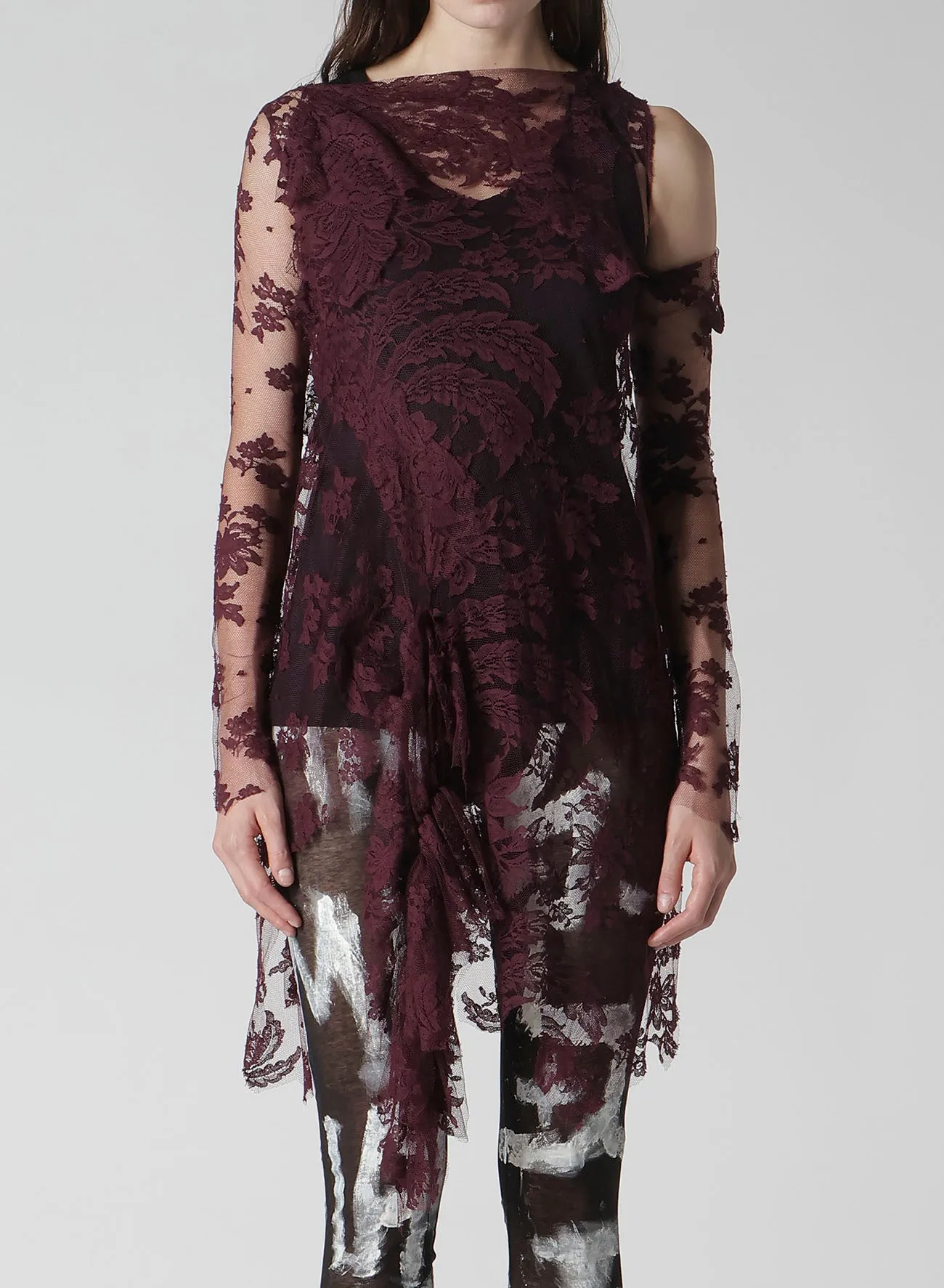 REVERSE LACE LACE SHIRT DRESS sold by Yohji Yamamoto product image thumbnail 2